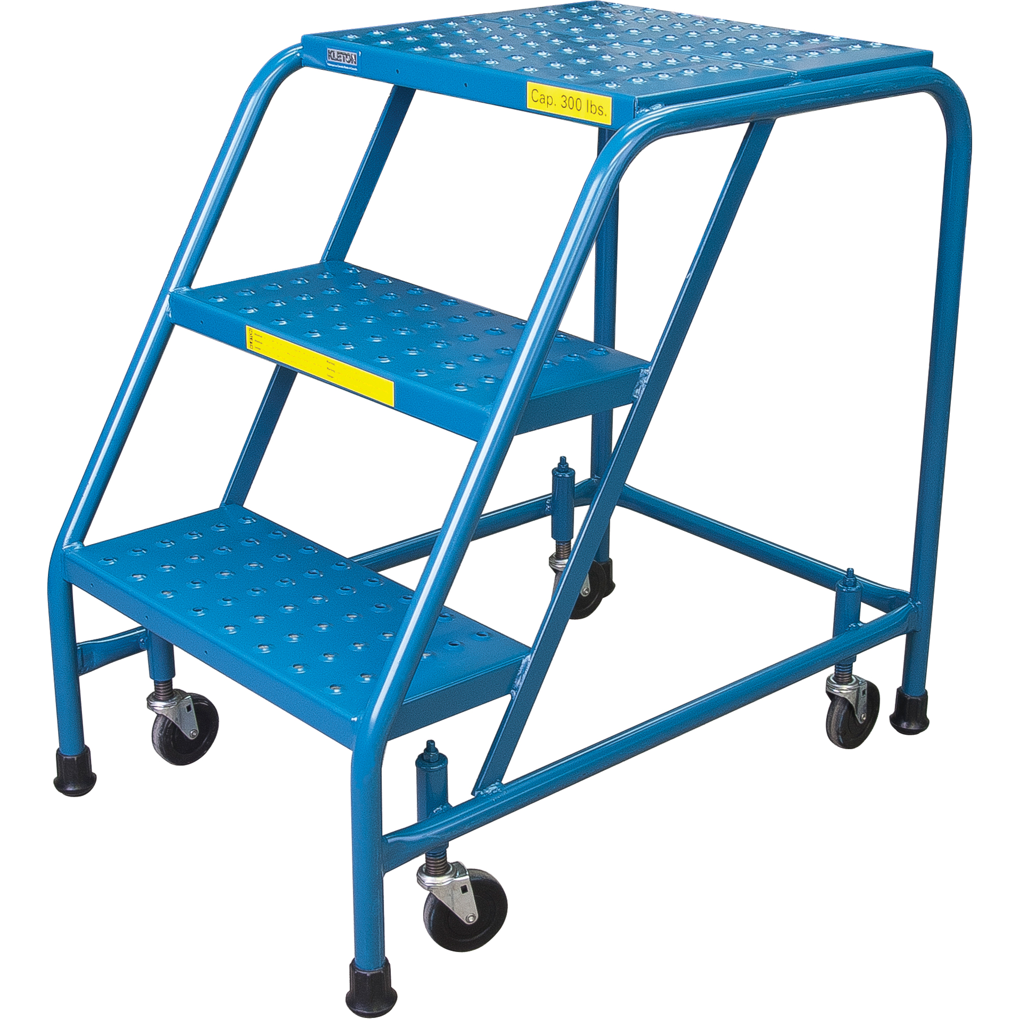 Escabeau roulant, 3 marches, Largeur de la marche 18", Hauteur de la plateforme 28", Acier