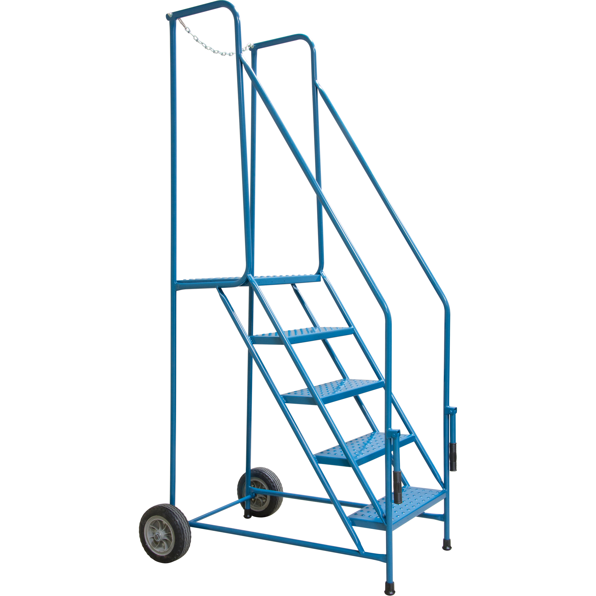 Escabeau roulant avec rails pour accès à une remorque, 4 marches, Largeur de la marche 22", Hauteur de la plateforme 37", Acier