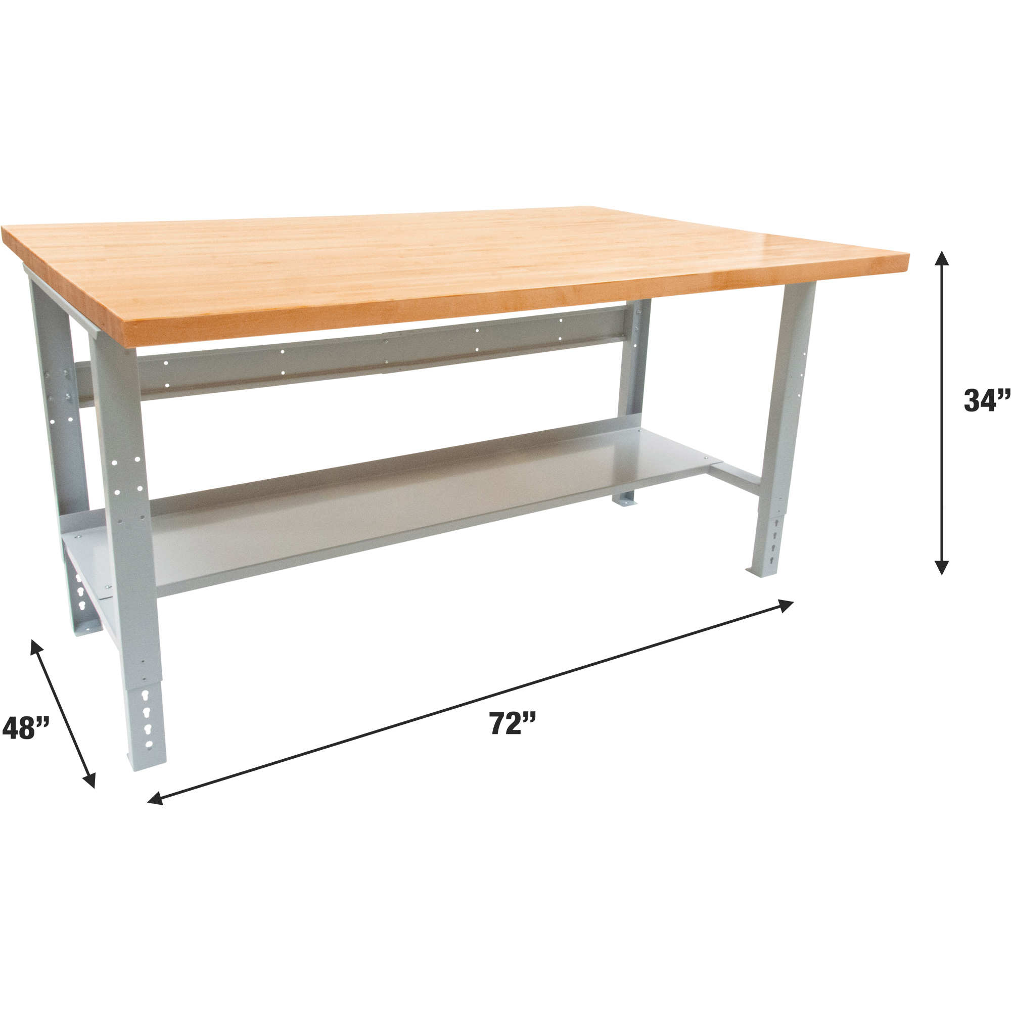 Établi modulaire industriel, Cap 1000 lb, 72" la x 48" p – Image 4