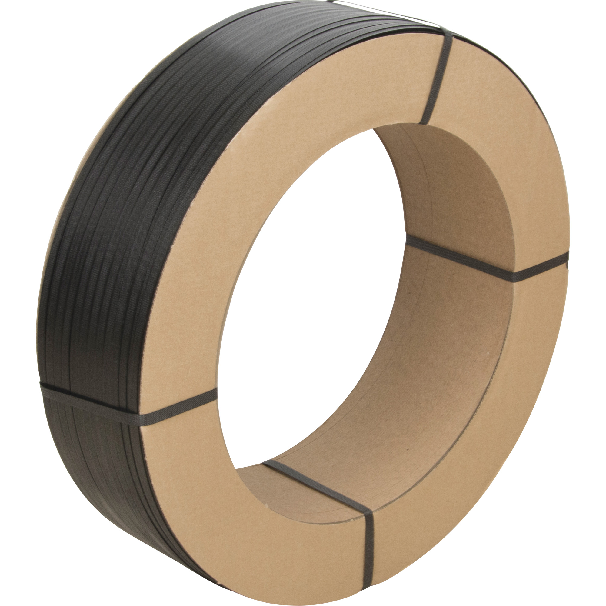 Feuillard, Polypropylène, 1/2" la x 5600' lo, Noir, Calibre Manuel
