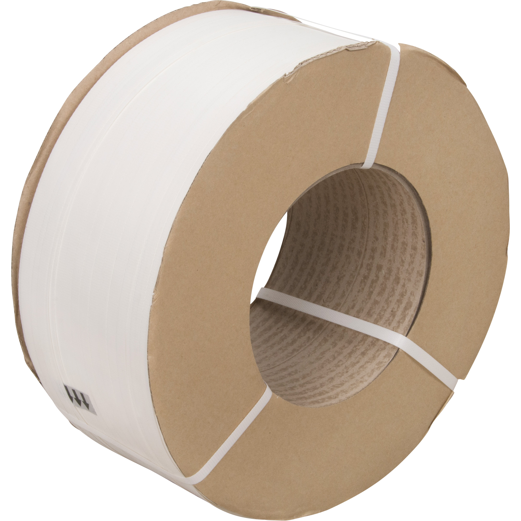 Feuillard, Polypropylène, 1/2" la x 9900' lo, Blanc, Calibre Machine