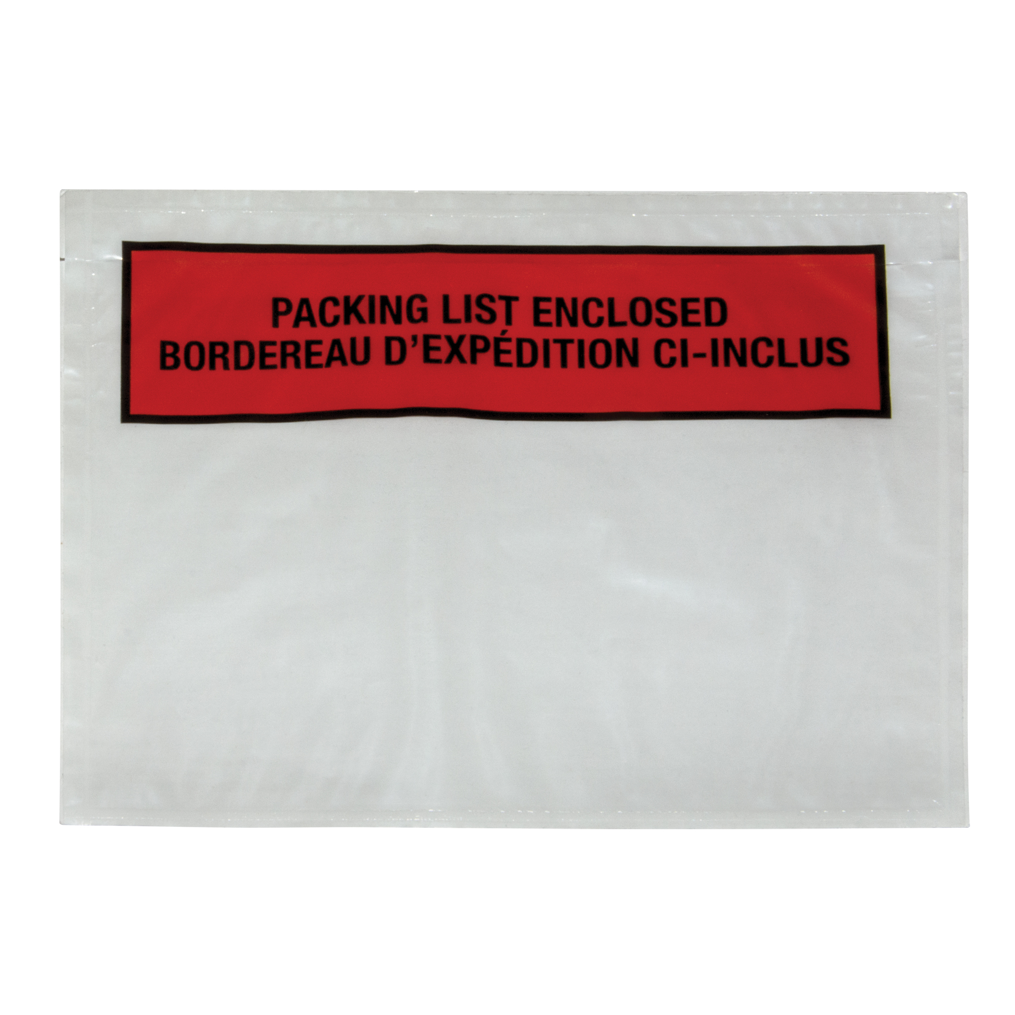 Pochette pour bordereau d'expédition, 7" lo x 5-1/2" la, Style Insertion par l'arrière