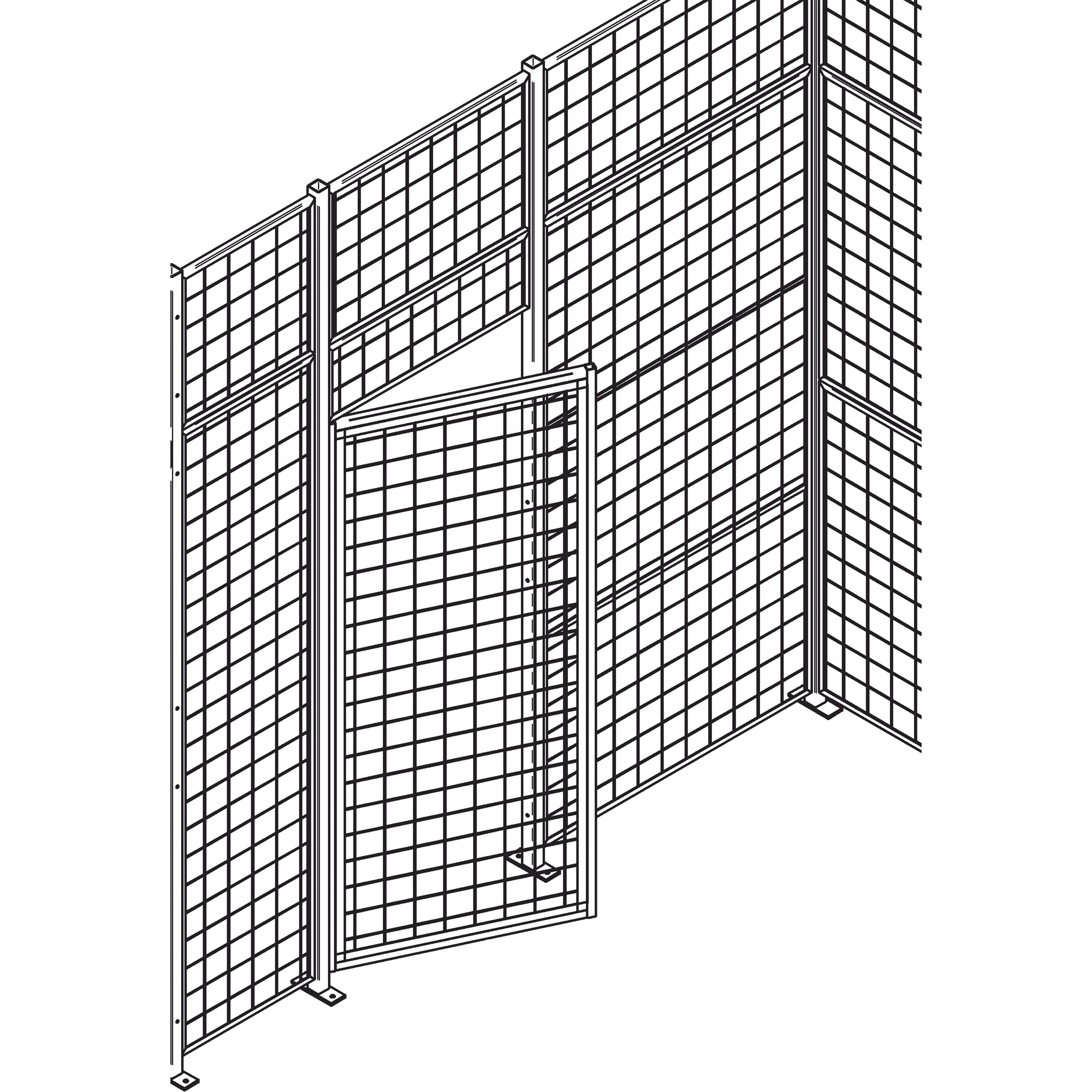 Porte basculante à guichet pour cloison en treillis métallique, 4' la x 7' h