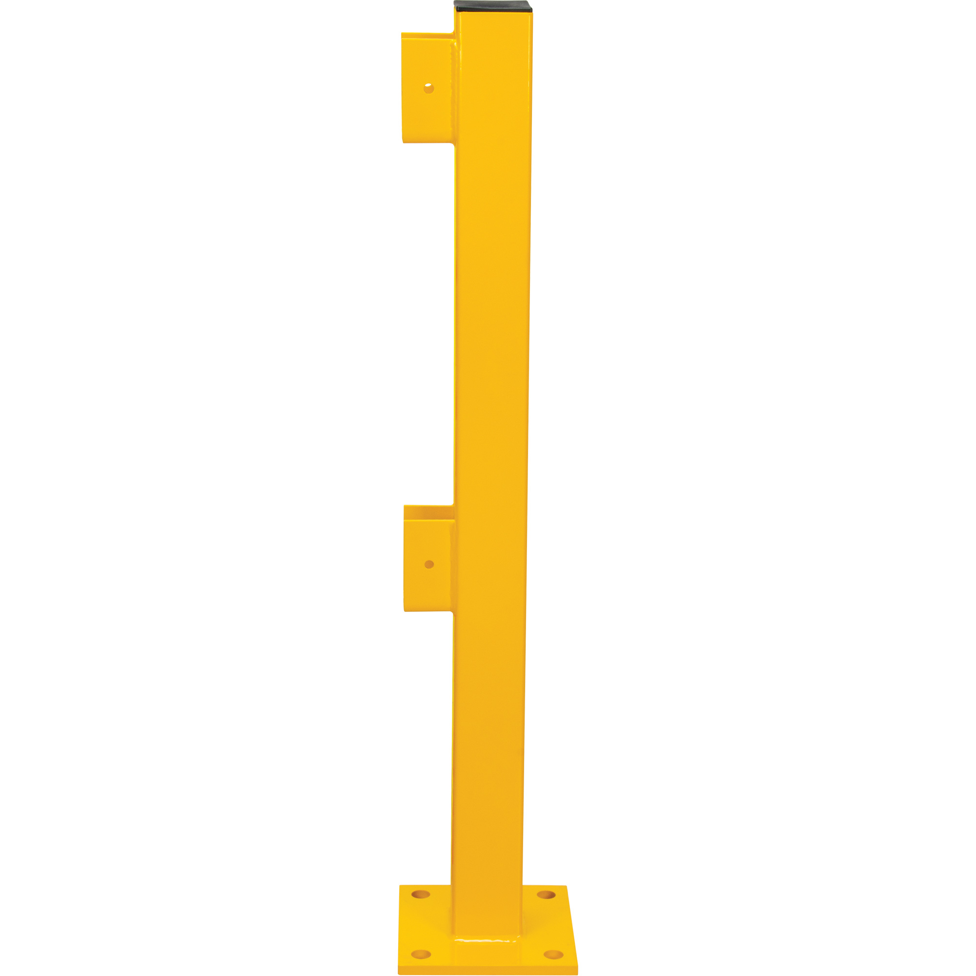 Poteau d'extrémité pour garde-corps légers, Acier, 42" h, Jaune sécurité OSHA – Image 2