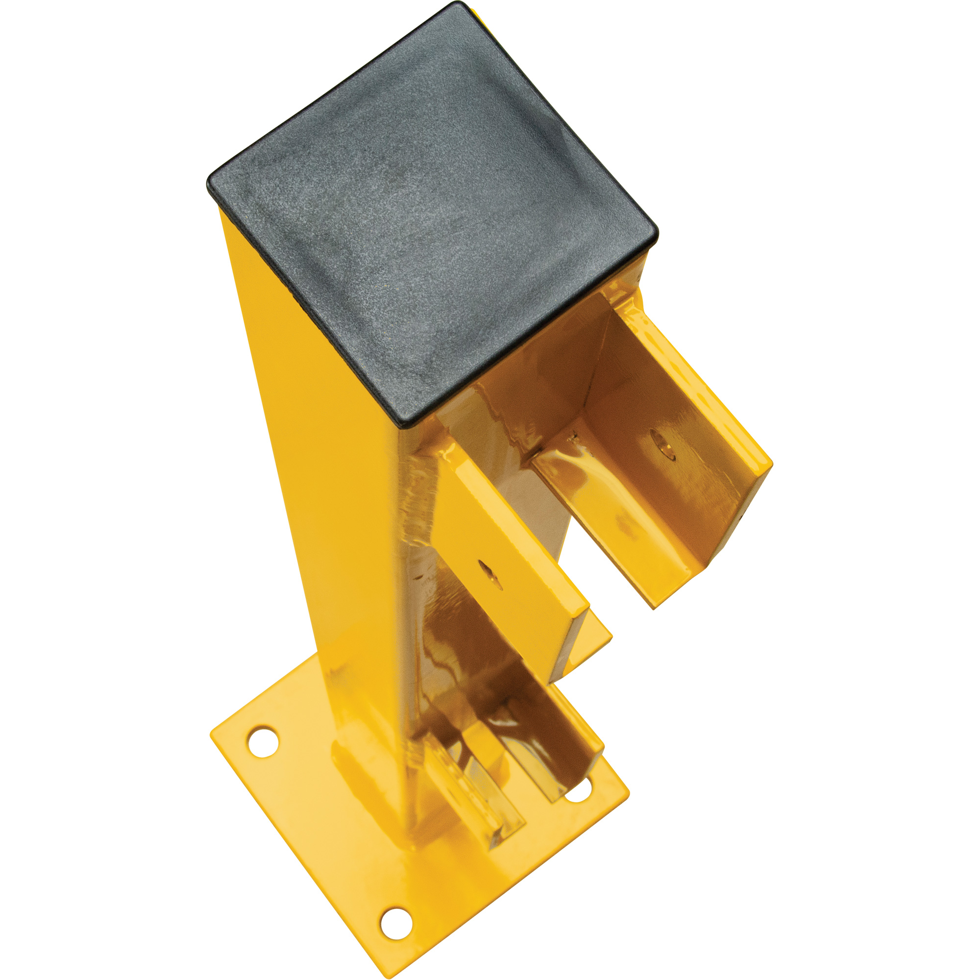 Poteau d'extrémité pour garde-corps légers, Acier, 42" h, Jaune sécurité OSHA – Image 3
