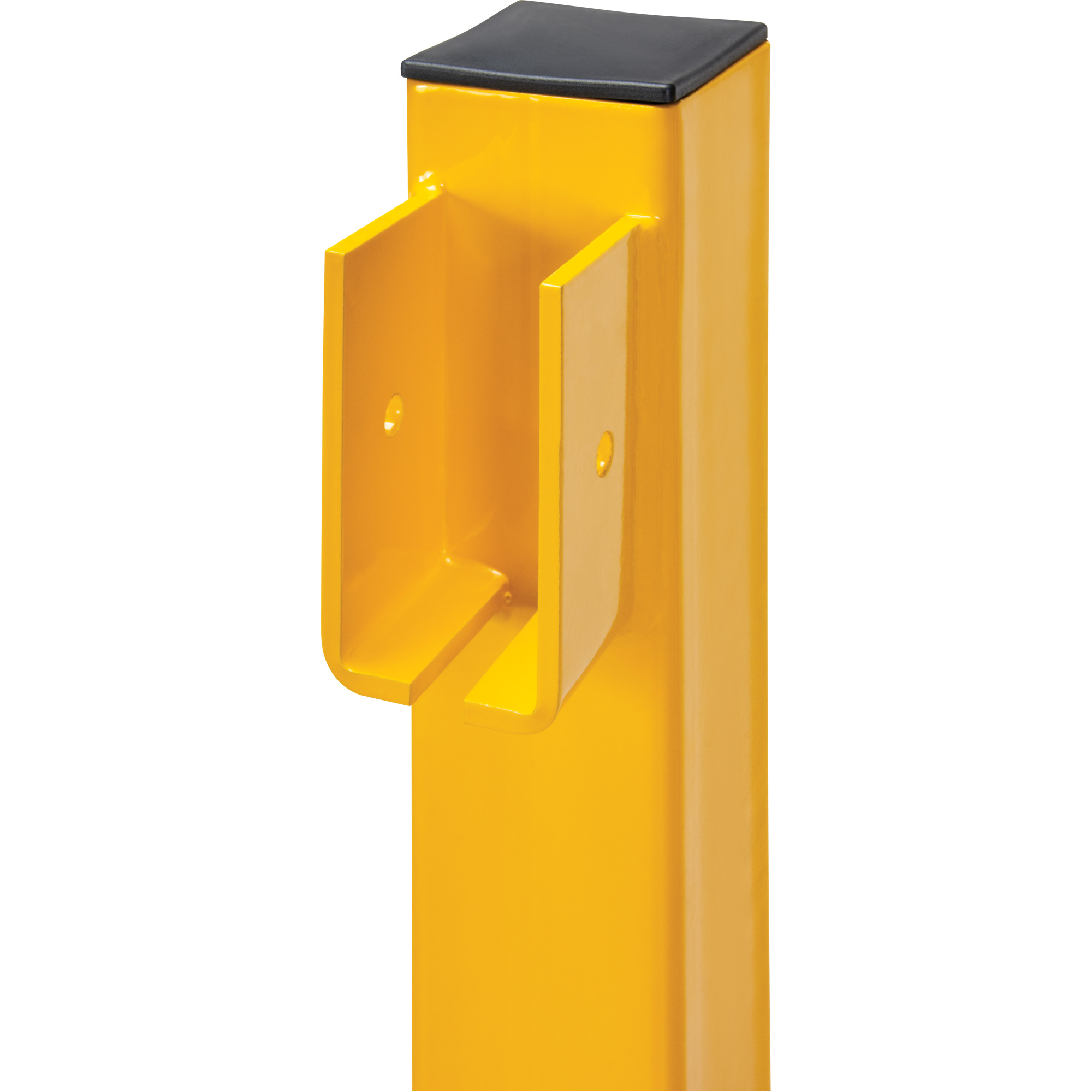 Poteau d'extrémité pour garde-corps légers, Acier, 42" h, Jaune sécurité OSHA – Image 6