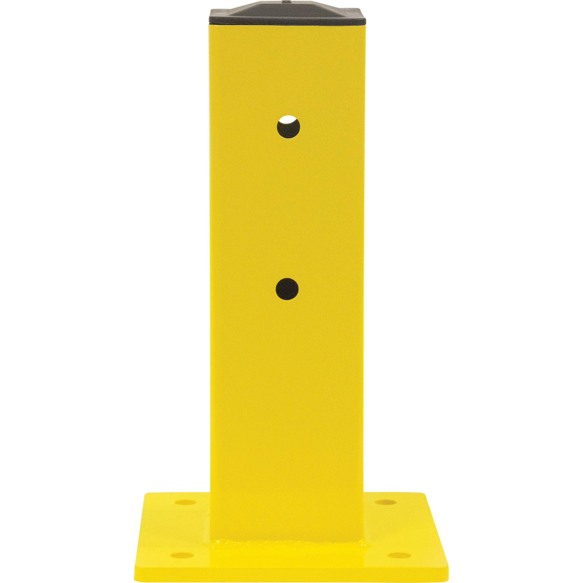 Poteau pour barrière de sécurité, Acier, 5" lo x 17" h, Jaune sécurité OSHA