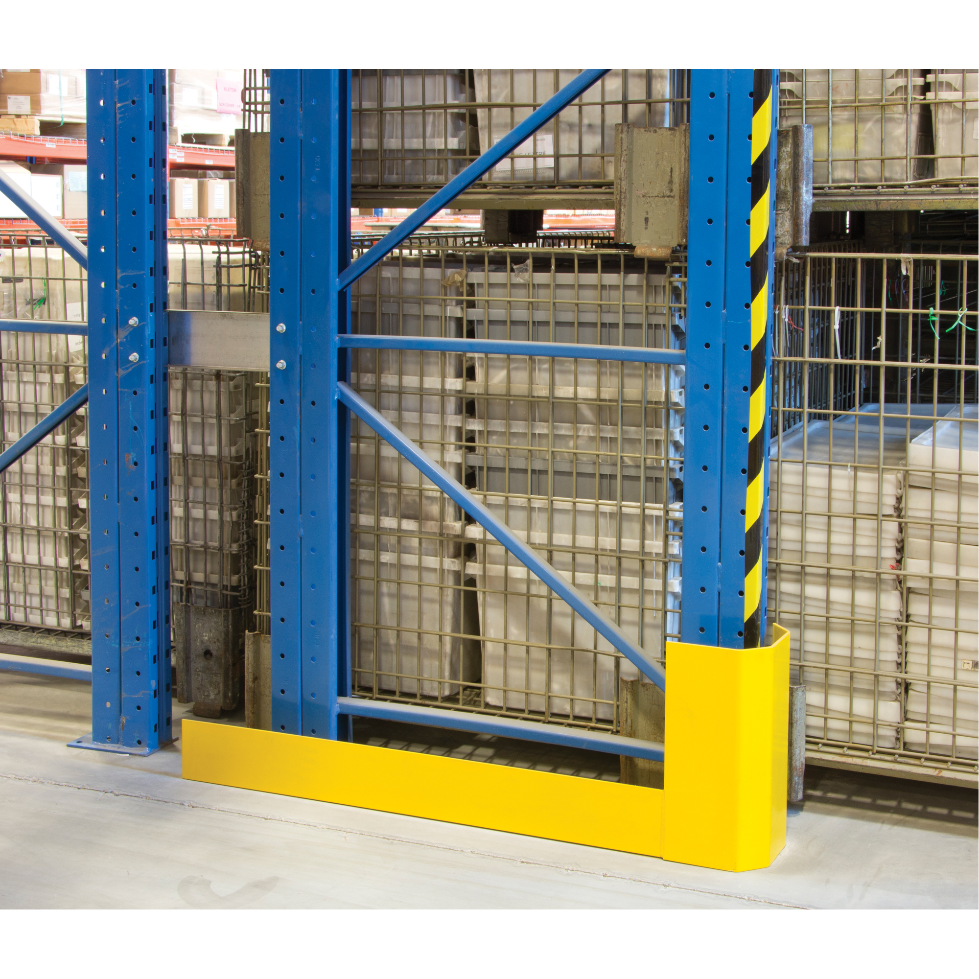 Protecteurs d'allées de rayonnages, 3" la x 50" lo x 16" h, Jaune sécurité OSHA