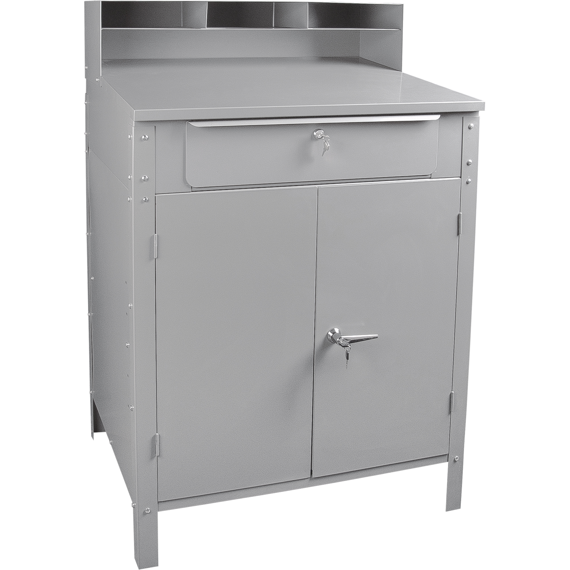 Pupitre d'atelier de style armoire, 34-1/2" la x 30" p x 53" h, Gris