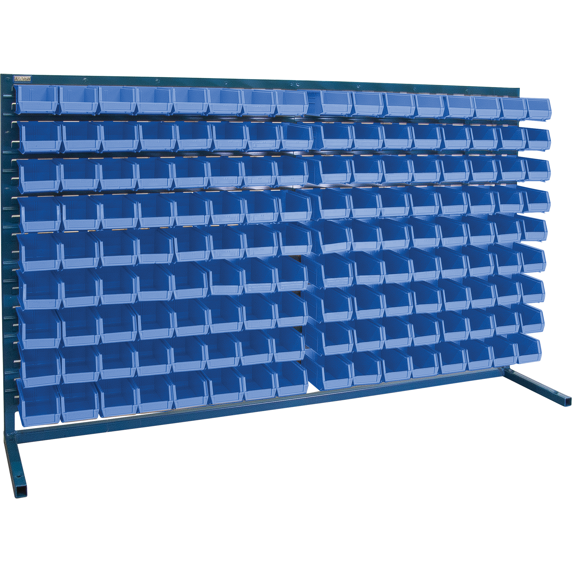 Rayonnage à persienne avec bacs, 144 bacs, 72" la x 15" p x 40" h