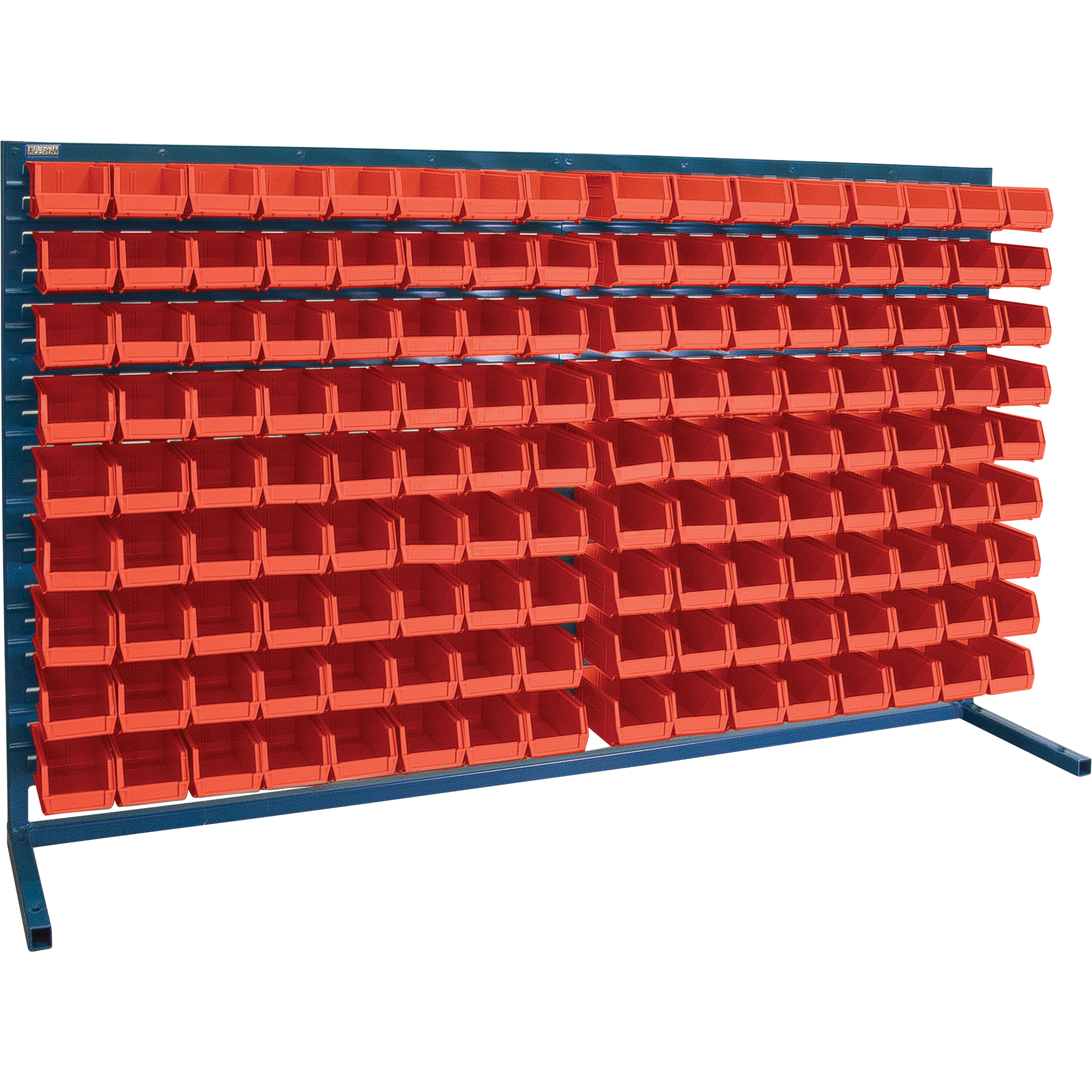 Rayonnage à persienne avec bacs, 144 bacs, 72" la x 15" p x 40" h