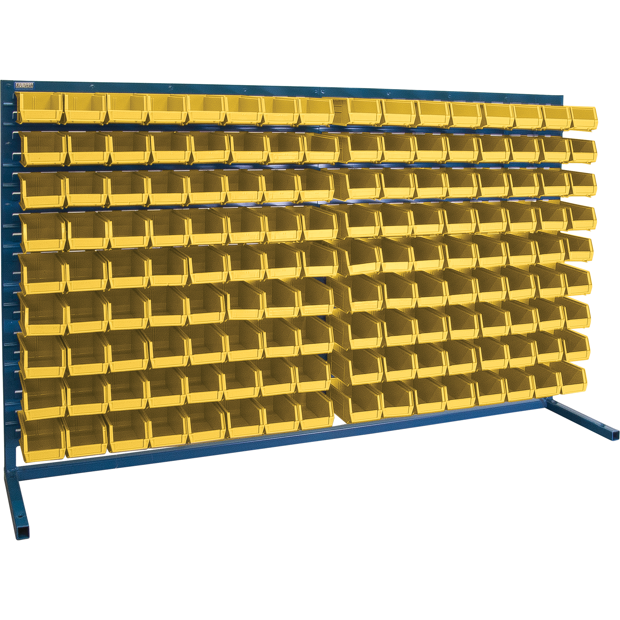 Rayonnage à persienne avec bacs, 144 bacs, 72" la x 15" p x 40" h