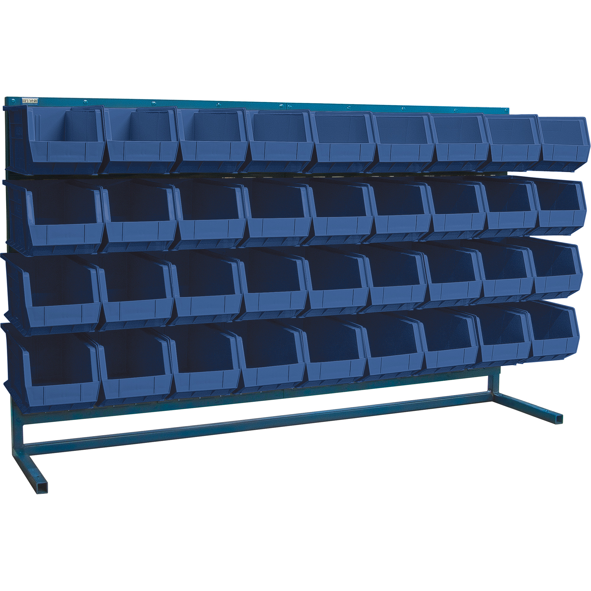 Rayonnage à persienne avec bacs, 36 bacs, 72" la x 15" p x 40" h