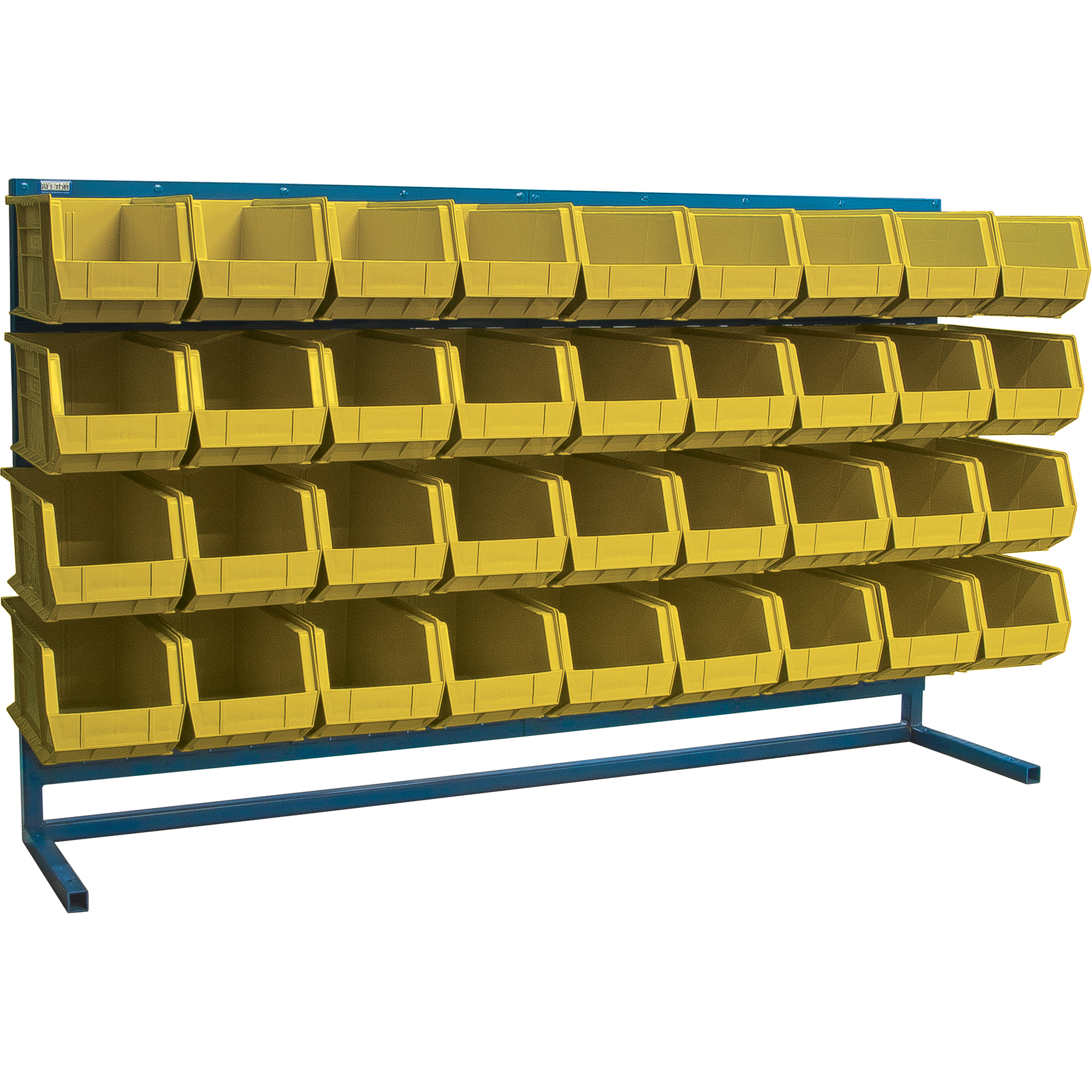 Rayonnage à persienne avec bacs, 36 bacs, 72" la x 15" p x 40" h