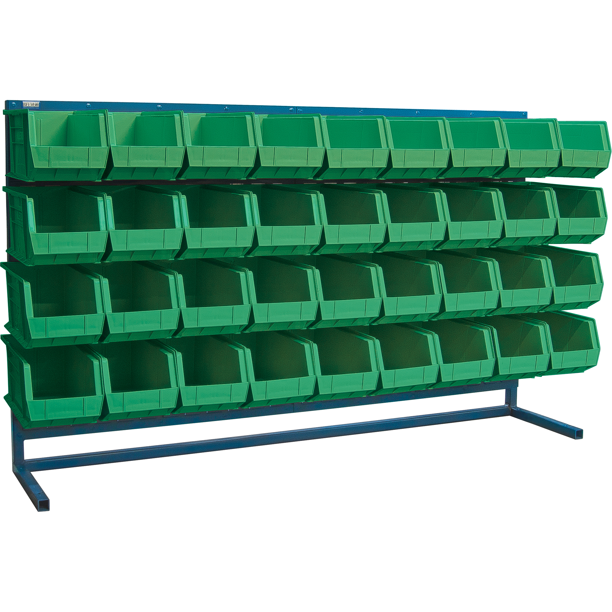 Rayonnage à persienne avec bacs, 36 bacs, 72" la x 15" p x 40" h
