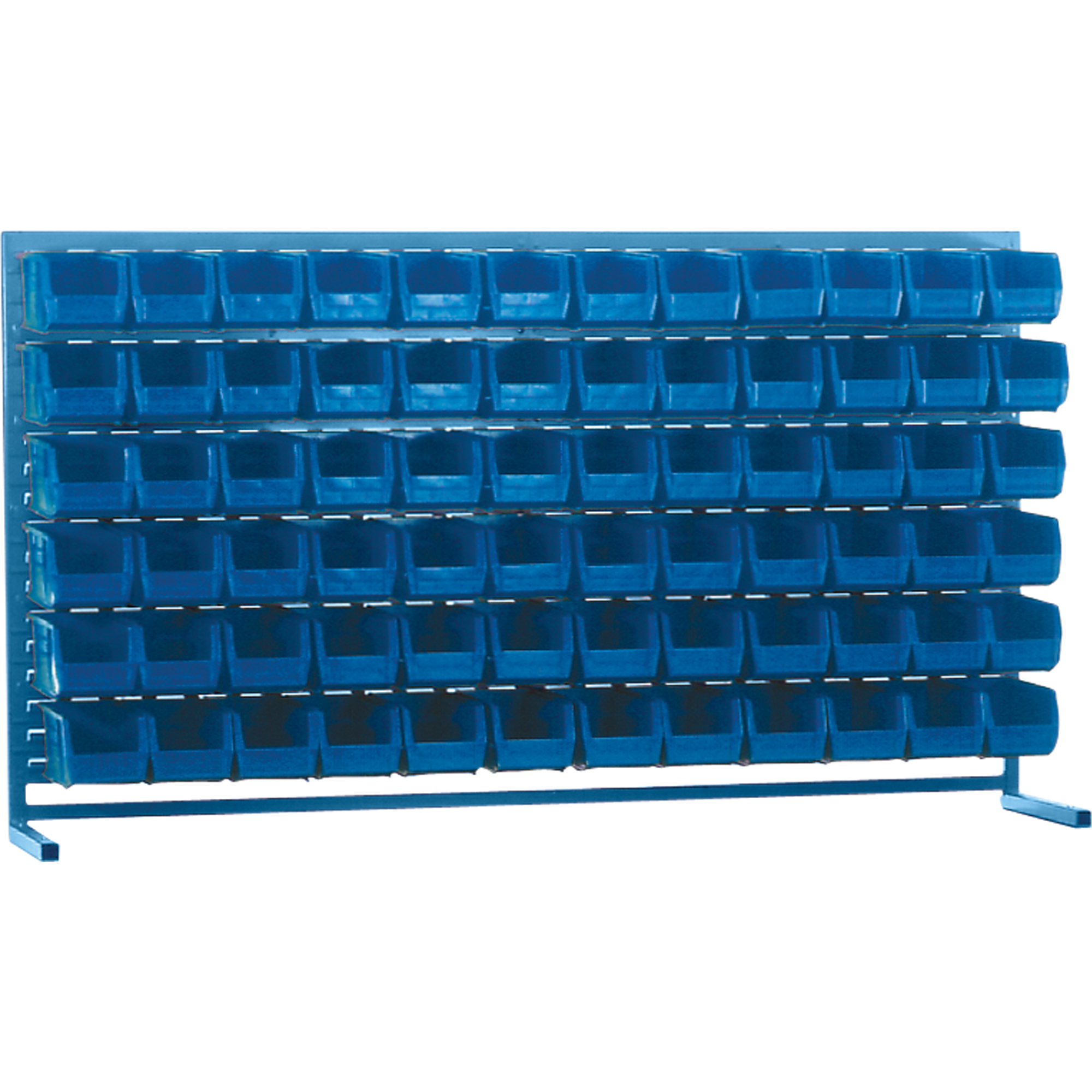 Rayonnage à persienne avec bacs, 72 bacs, 72" la x 15" p x 40" h