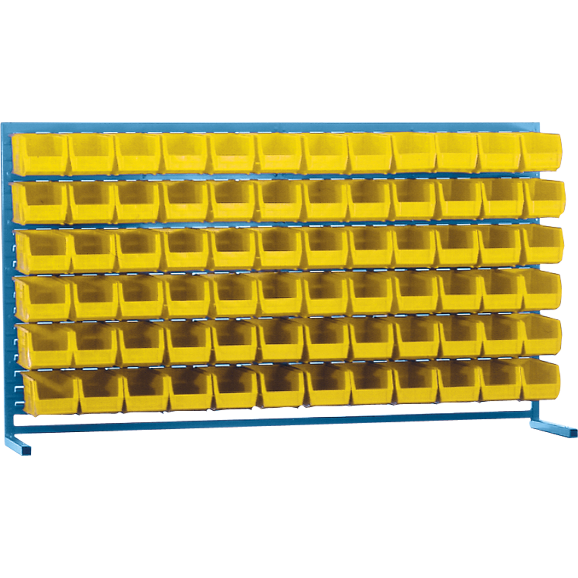 Rayonnage à persienne avec bacs, 72 bacs, 72" la x 15" p x 40" h
