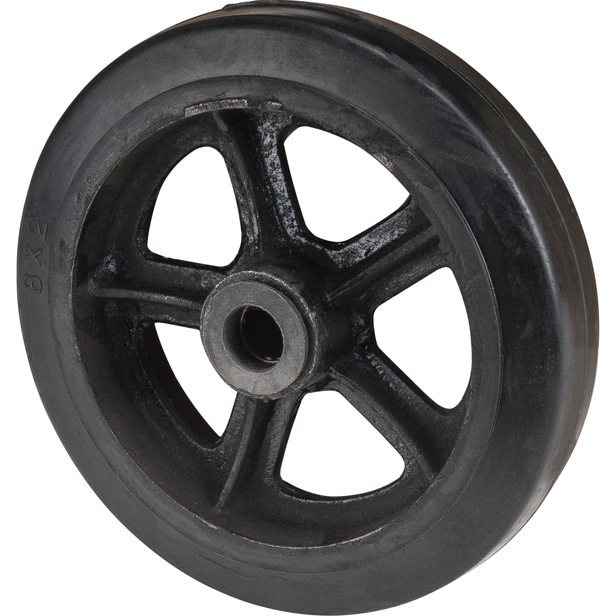 Roue en caoutchouc moulé, 8" (203 mm) dia. x 2" (51 mm) la, Capacité de 400 lb (181 kg)