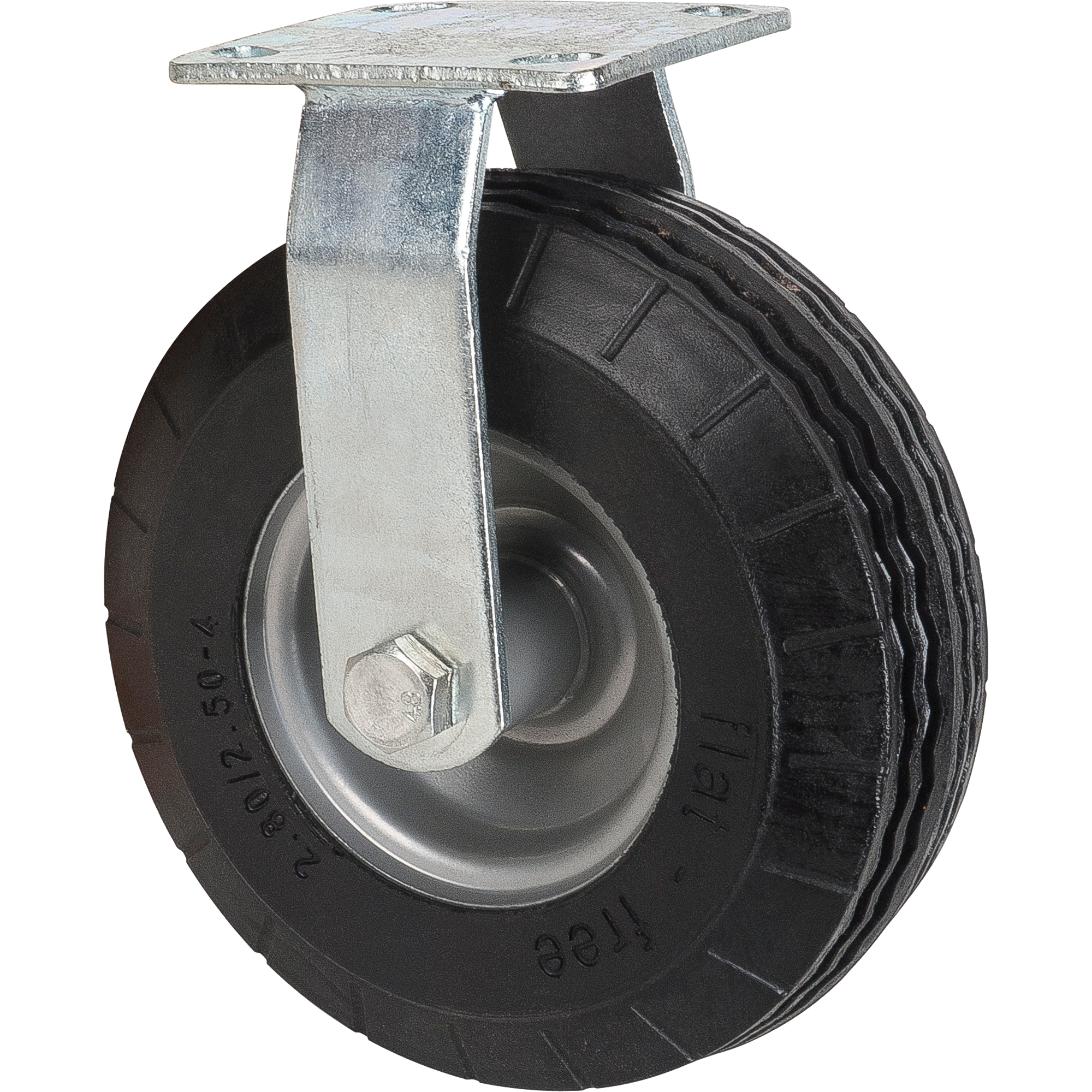 Roulettes anticrevaisons, Fixe, 8" (203,2 mm), Anticrevaison, 275 lb (125 kg)