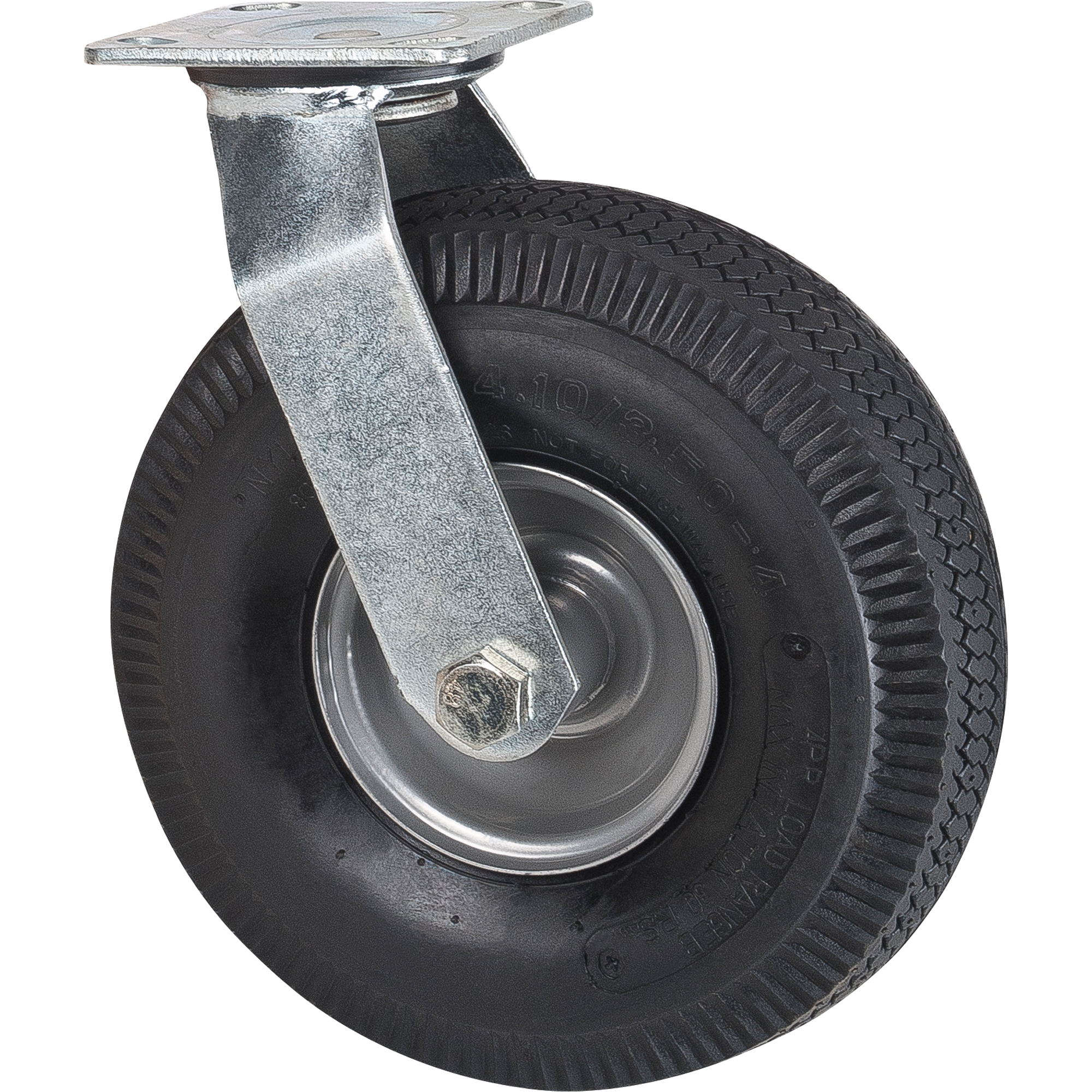 Roulettes de rechange pour chariots à plateforme robustes, Pivotant, 10" (254 mm), Pneumatique, 400 lb (181 kg)