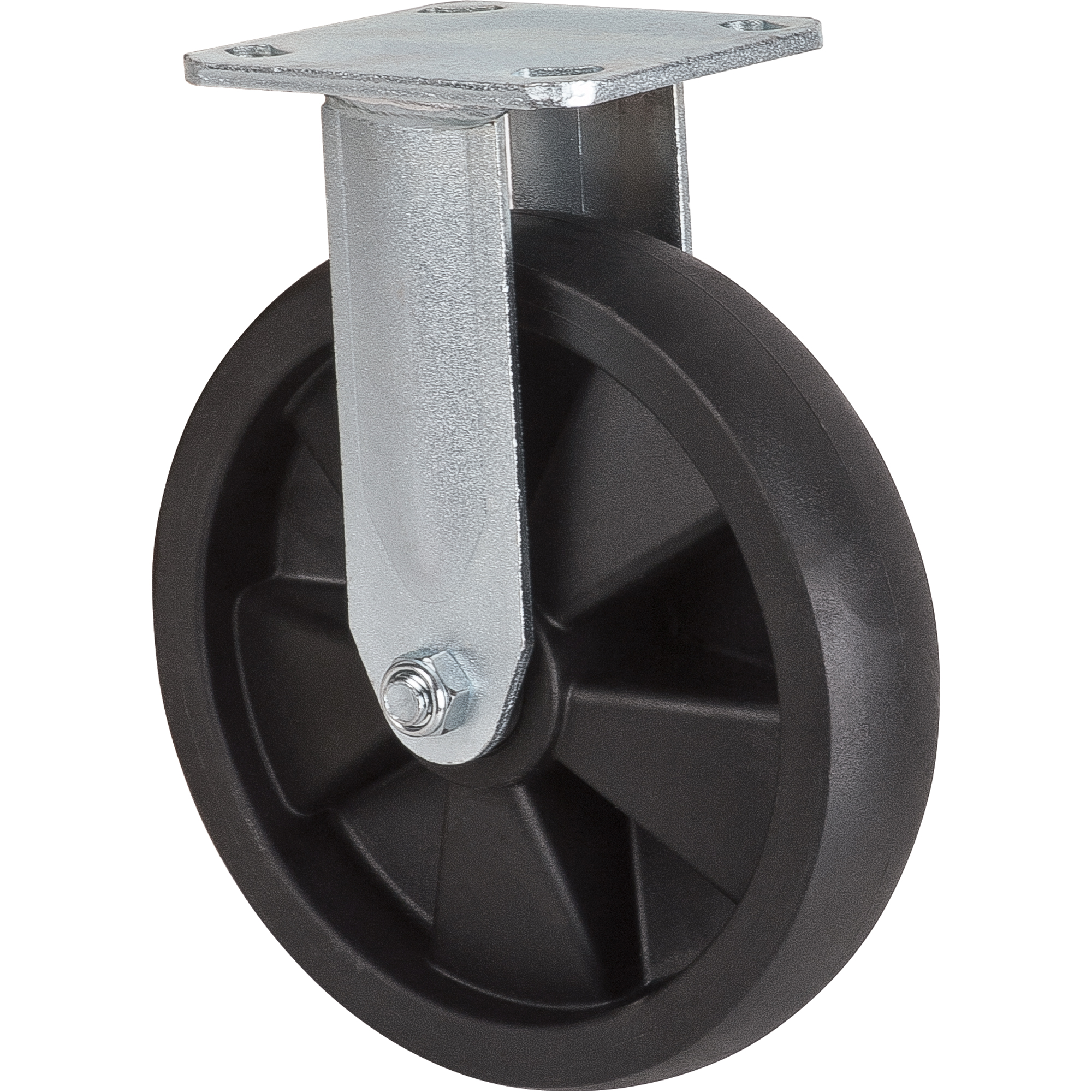 Roulettes haute température, Fixe, 8" (203,2 mm), Nylon, 1000 lb (453 kg)