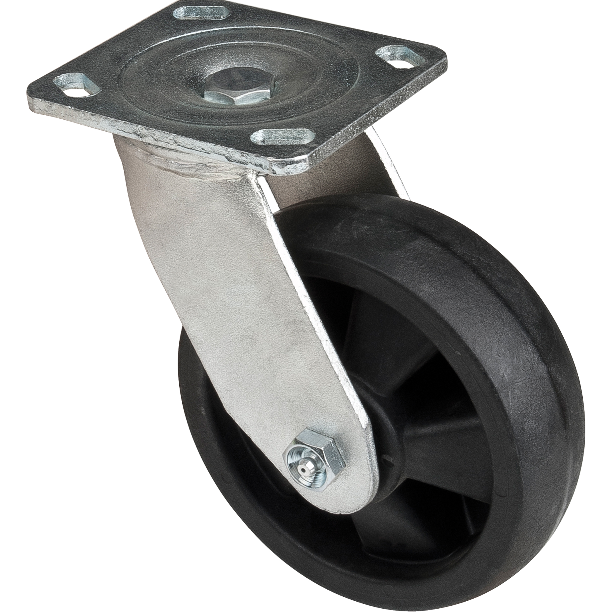 Roulettes haute température, Pivotant, 6" (152,4 mm), Nylon, 880 lb (399 kg)