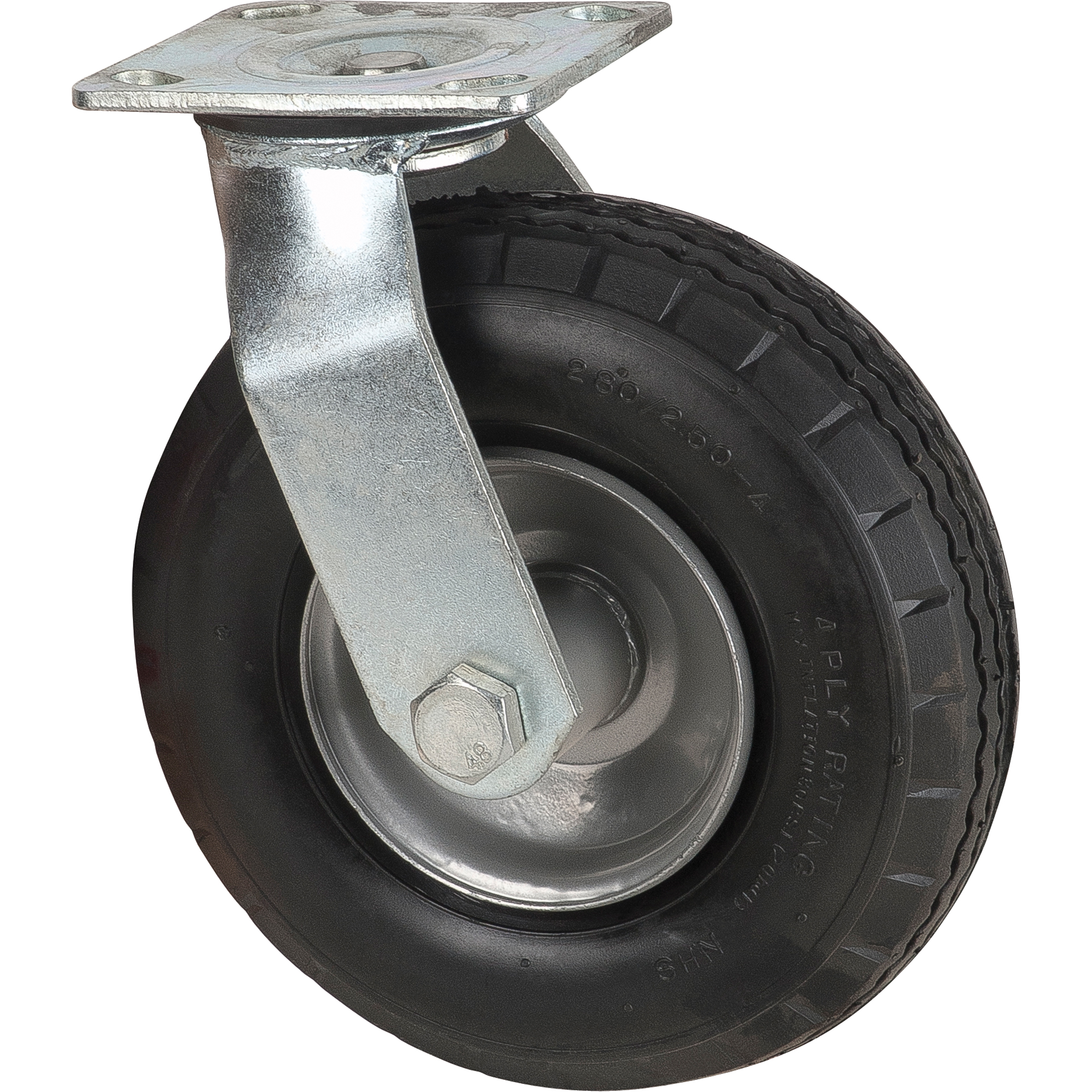 Roulettes pneumatiques, Pivotant, 8" (203,2 mm), Pneumatique, 350 lb (158,8 kg)