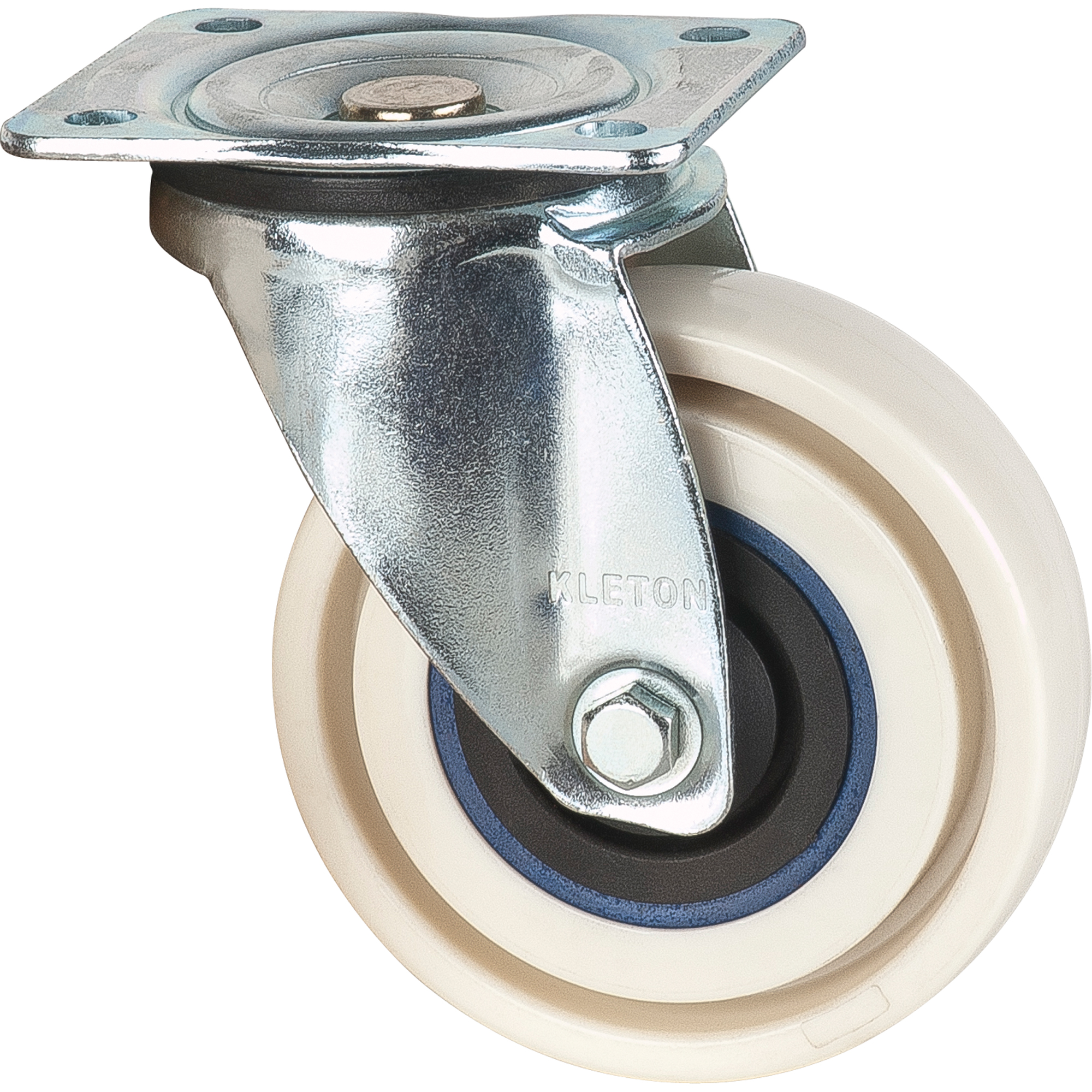 Roulettes sandwich, Pivotant, 4" (101,6 mm), Nylon, 440 lb (199,58 kg)