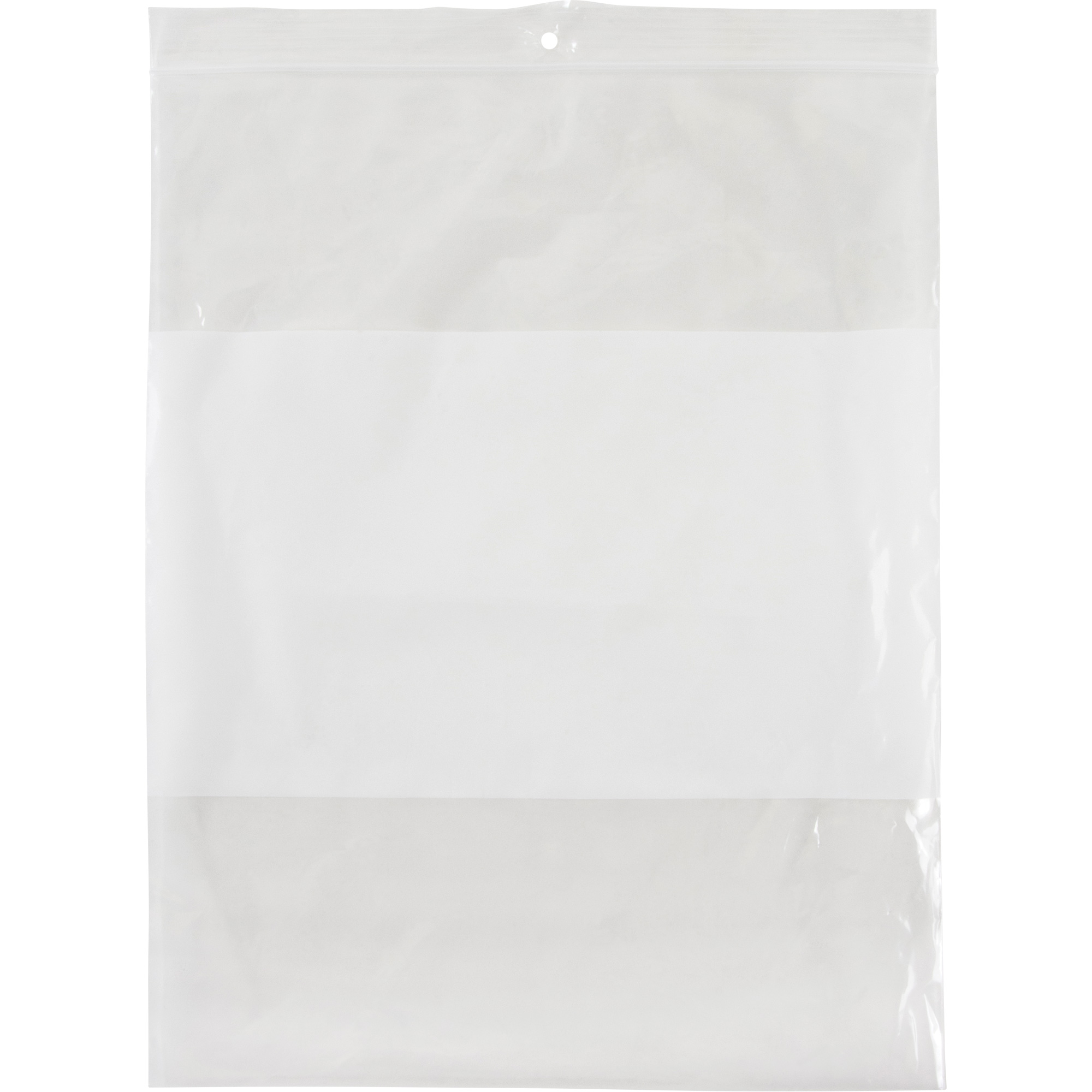 Sacs en poly avec espace inscriptible blanc, Refermable, 10" x 8", 2 mils
