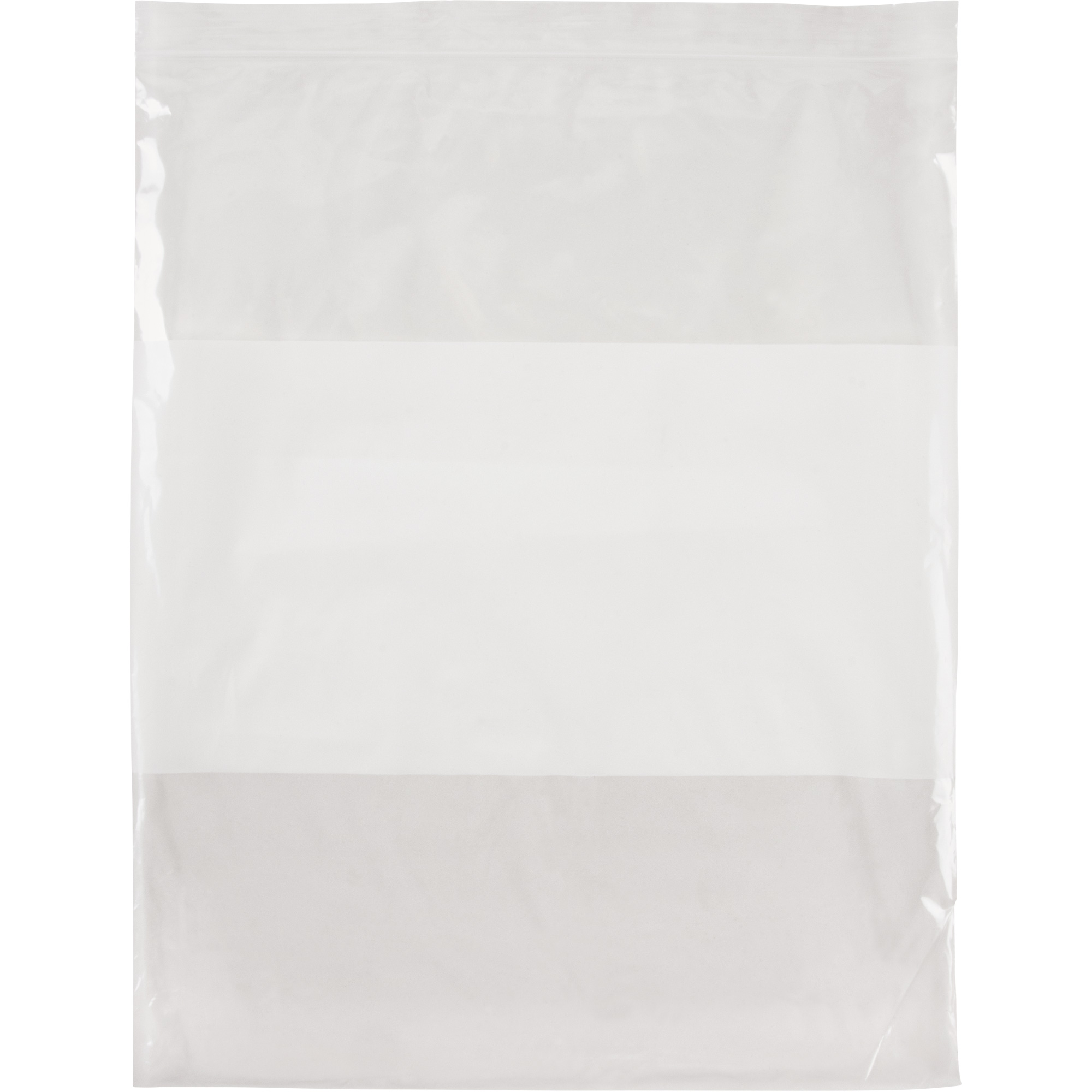 Sacs en poly avec espace inscriptible blanc, Refermable, 15" x 12", 2 mils