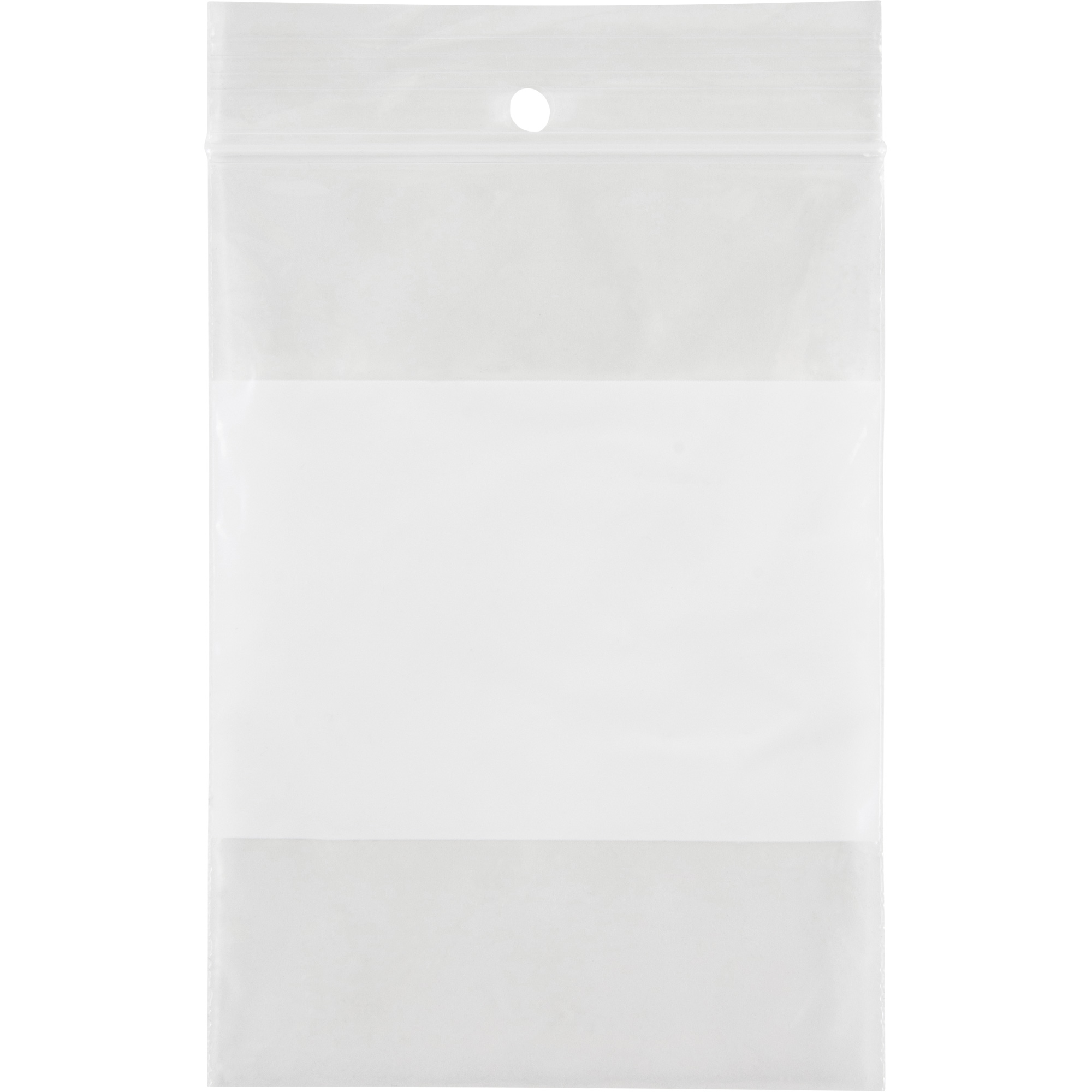 Sacs en poly avec espace inscriptible blanc, Refermable, 4" x 3", 2 mils