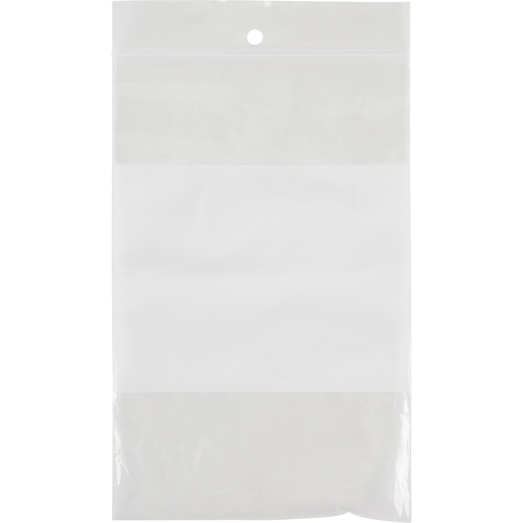 Sacs en poly avec espace inscriptible blanc, Refermable, 6" x 4", 2 mils