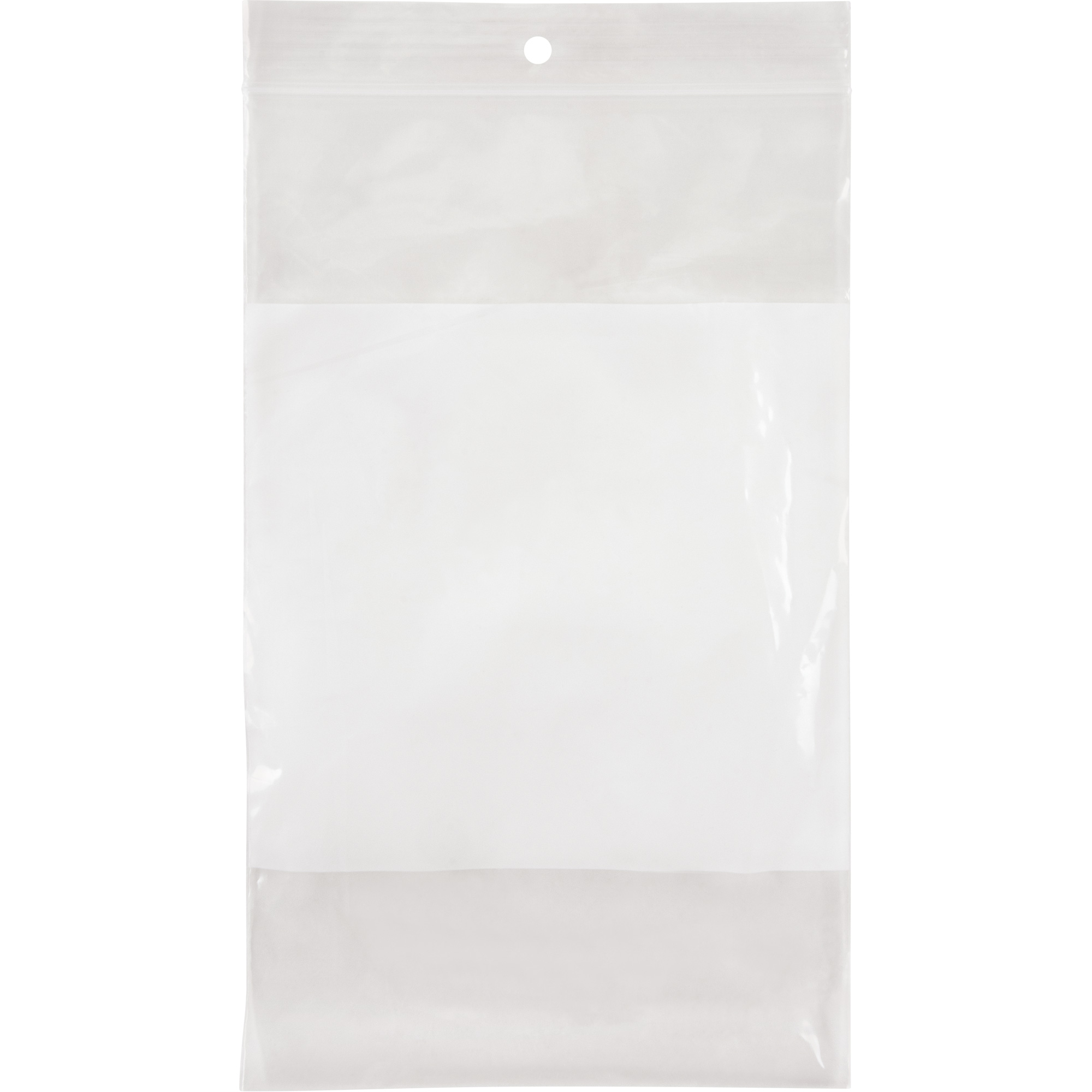 Sacs en poly avec espace inscriptible blanc, Refermable, 8" x 5", 2 mils
