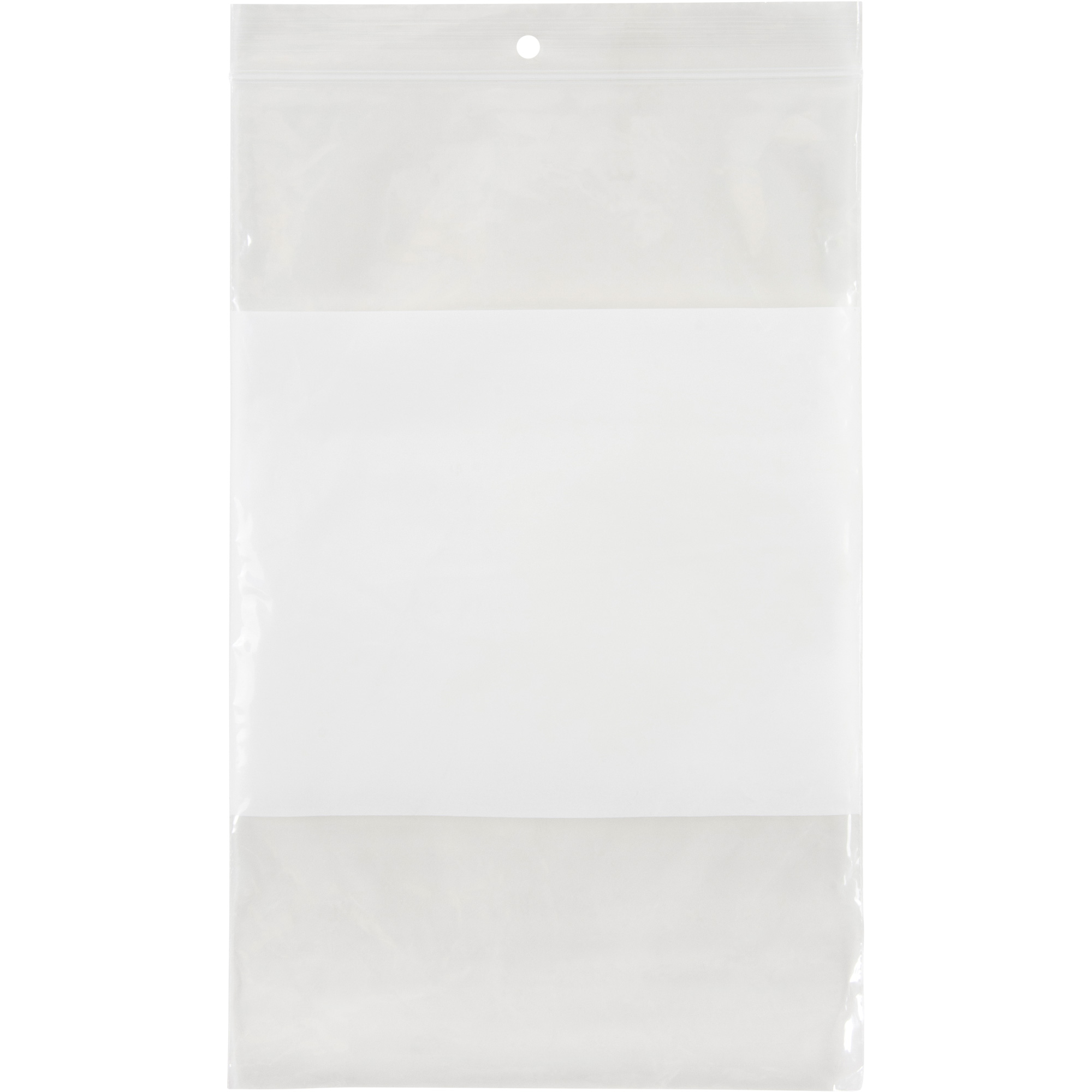 Sacs en poly avec espace inscriptible blanc, Refermable, 9" x 6", 2 mils