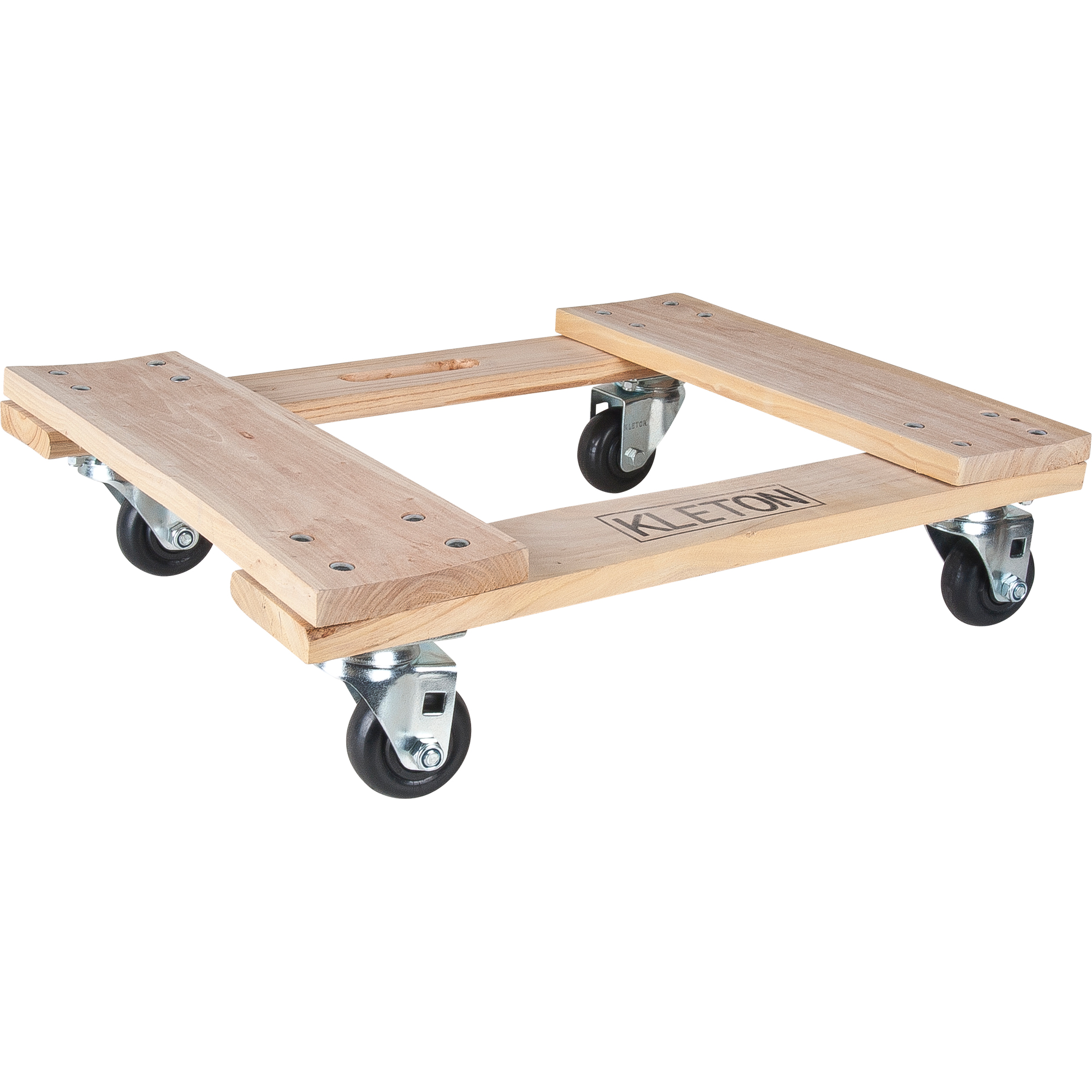 Socle roulant en bois dur, Roues en Polyoléfine, Capacité de 1000 lb, 18" la x 24" p x 7" h