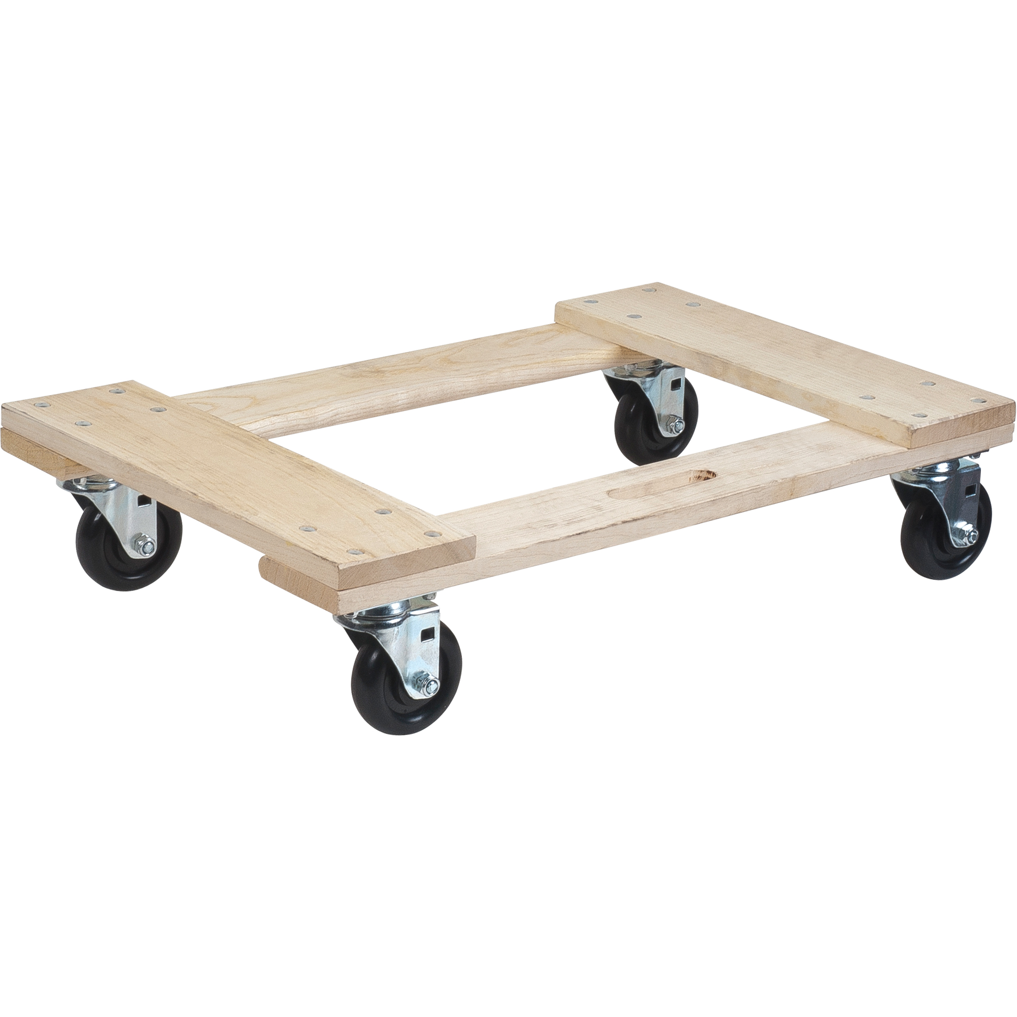 Socle roulant en bois dur, Roues en Polyoléfine, Capacité de 900 lb, 18" la x 24" p x 7" h