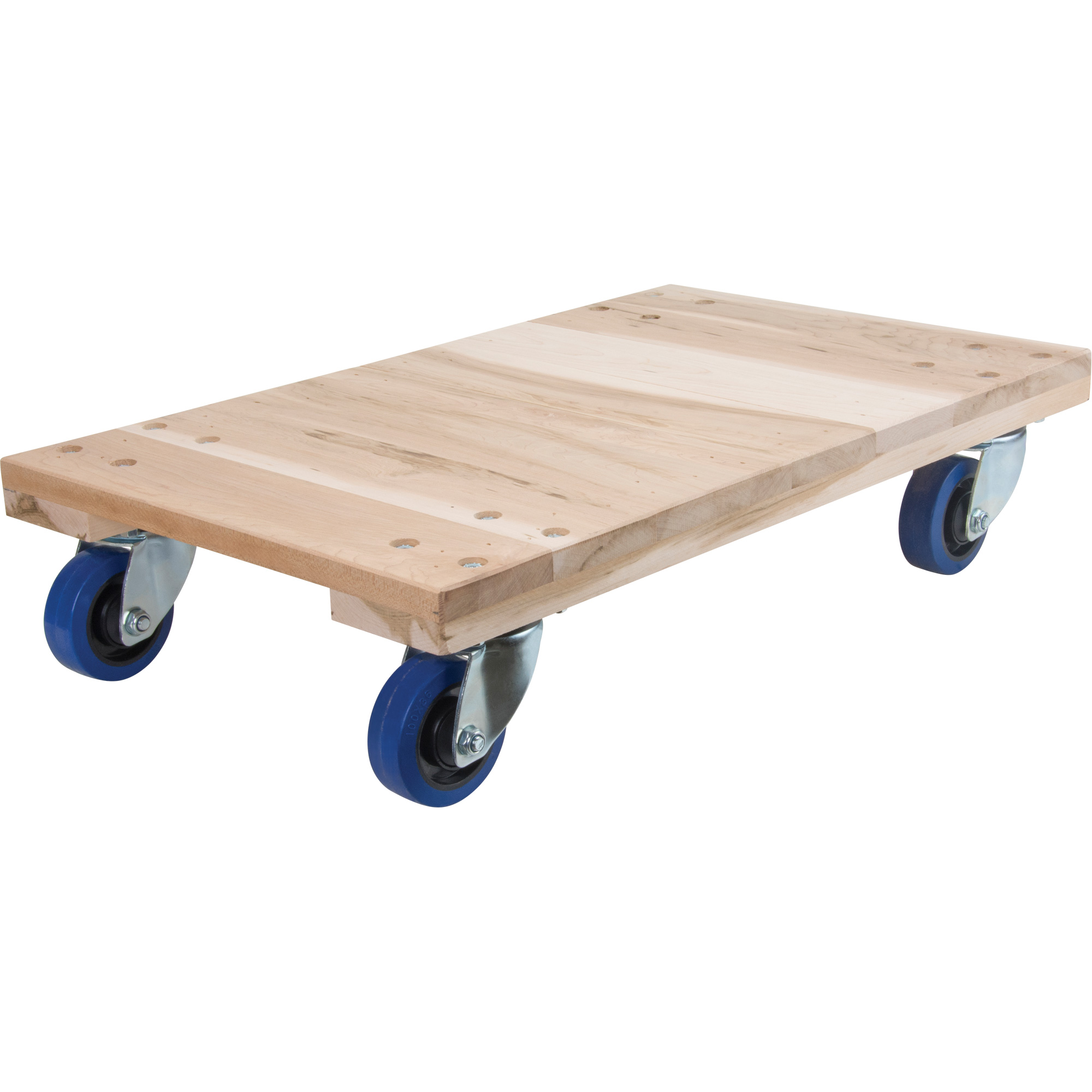 Socles roulants en bois franc pour usage intensif, Roues en Caoutchouc, Capacité de 1400 lb, 18" la x 24" p x 7" h