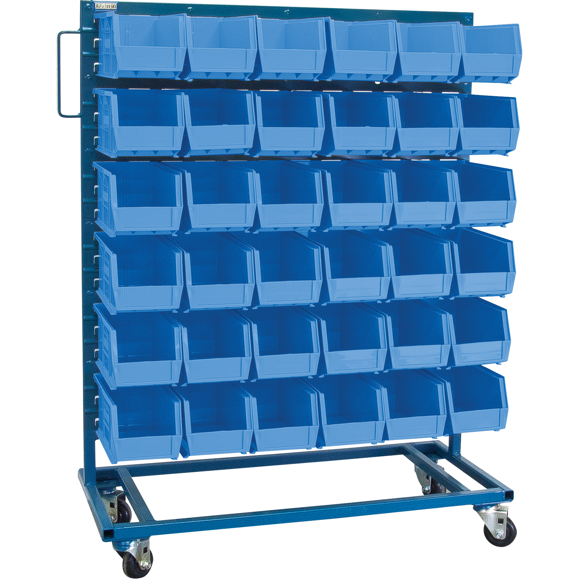 Support mobile pour bacs à un côté, À un côté, 36 bacs, 36" la x 16" p x 46-1/2" h