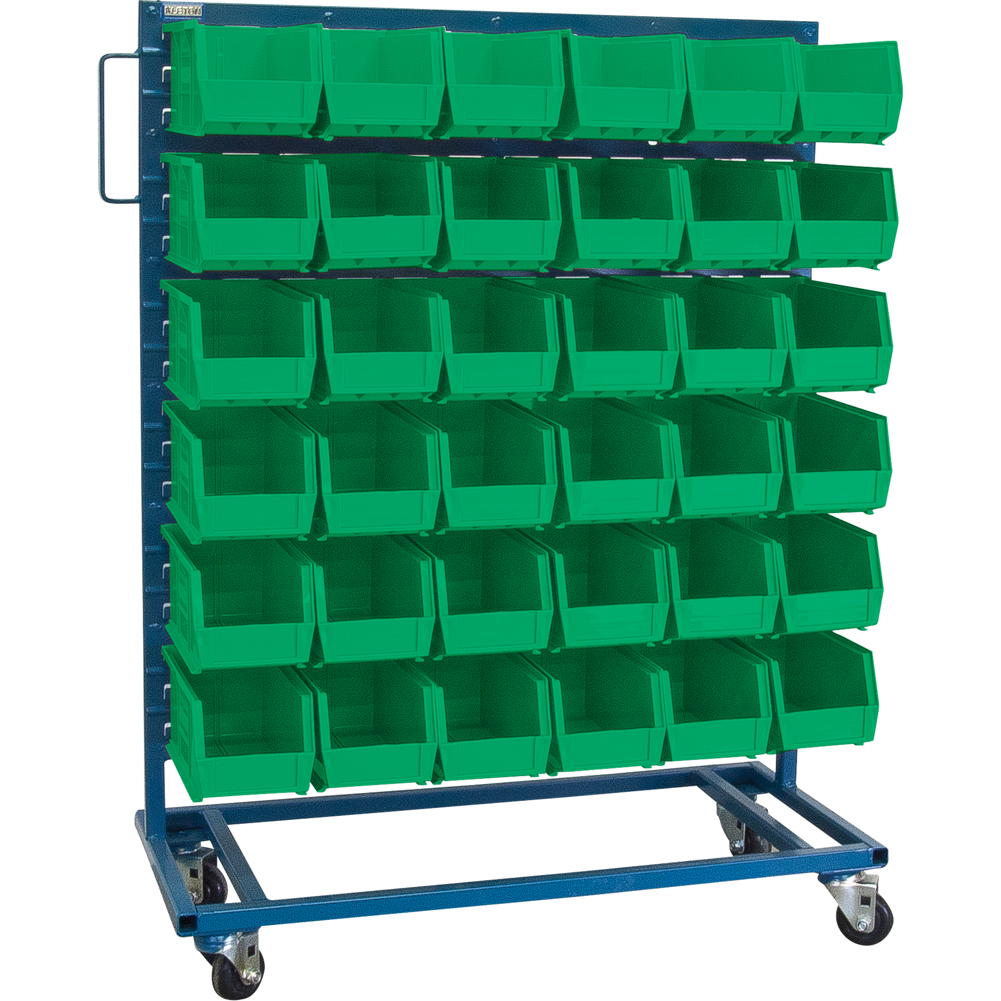 Support mobile pour bacs à un côté, À un côté, 36 bacs, 36" la x 16" p x 46-1/2" h