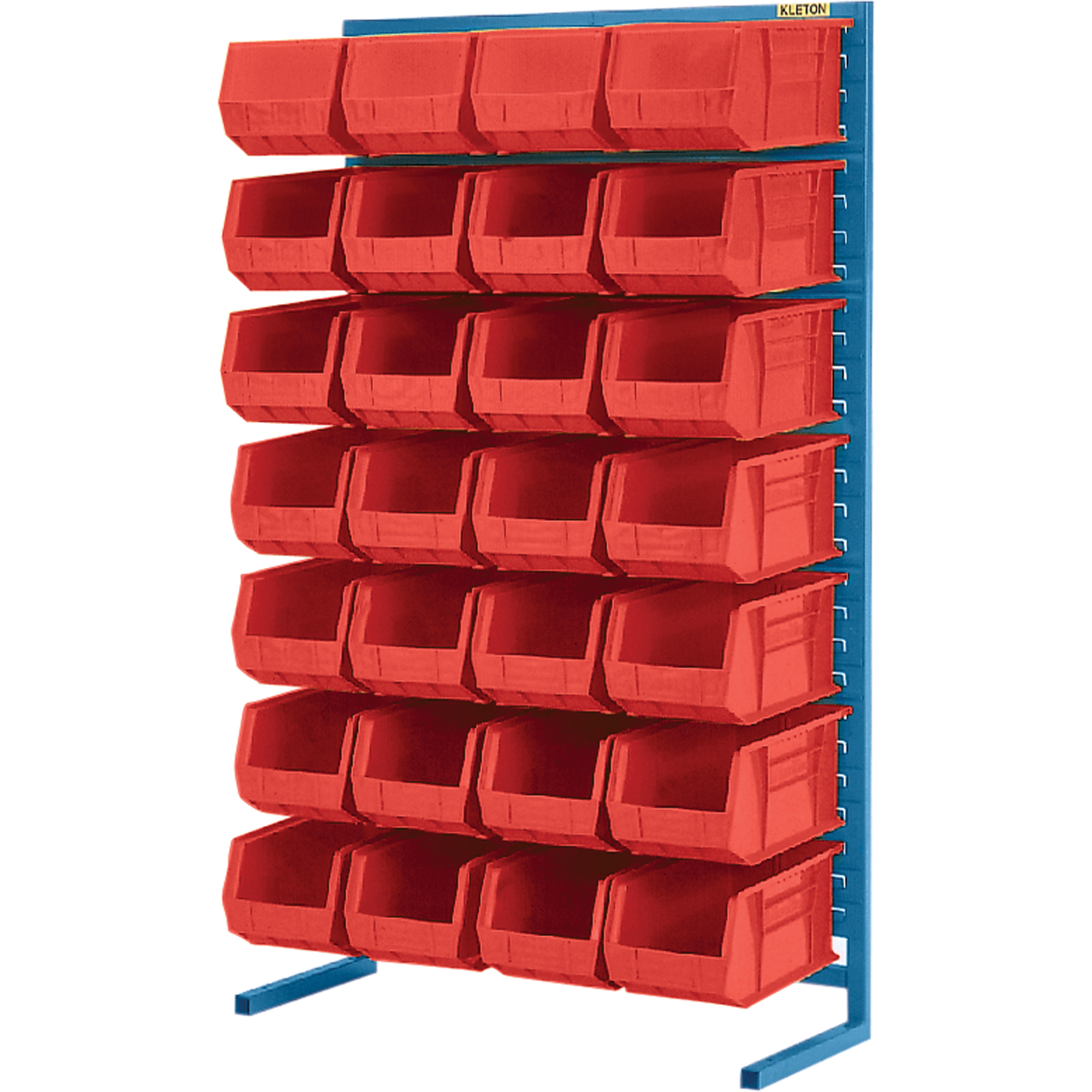 Support stationnaire pour bacs à un côté, 36" la x 12" p x 61" h, 28 bacs