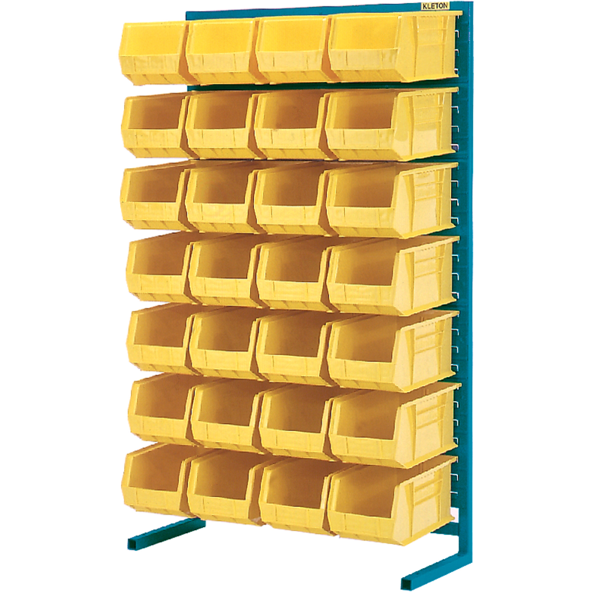 Support stationnaire pour bacs à un côté, 36" la x 12" p x 61" h, 28 bacs