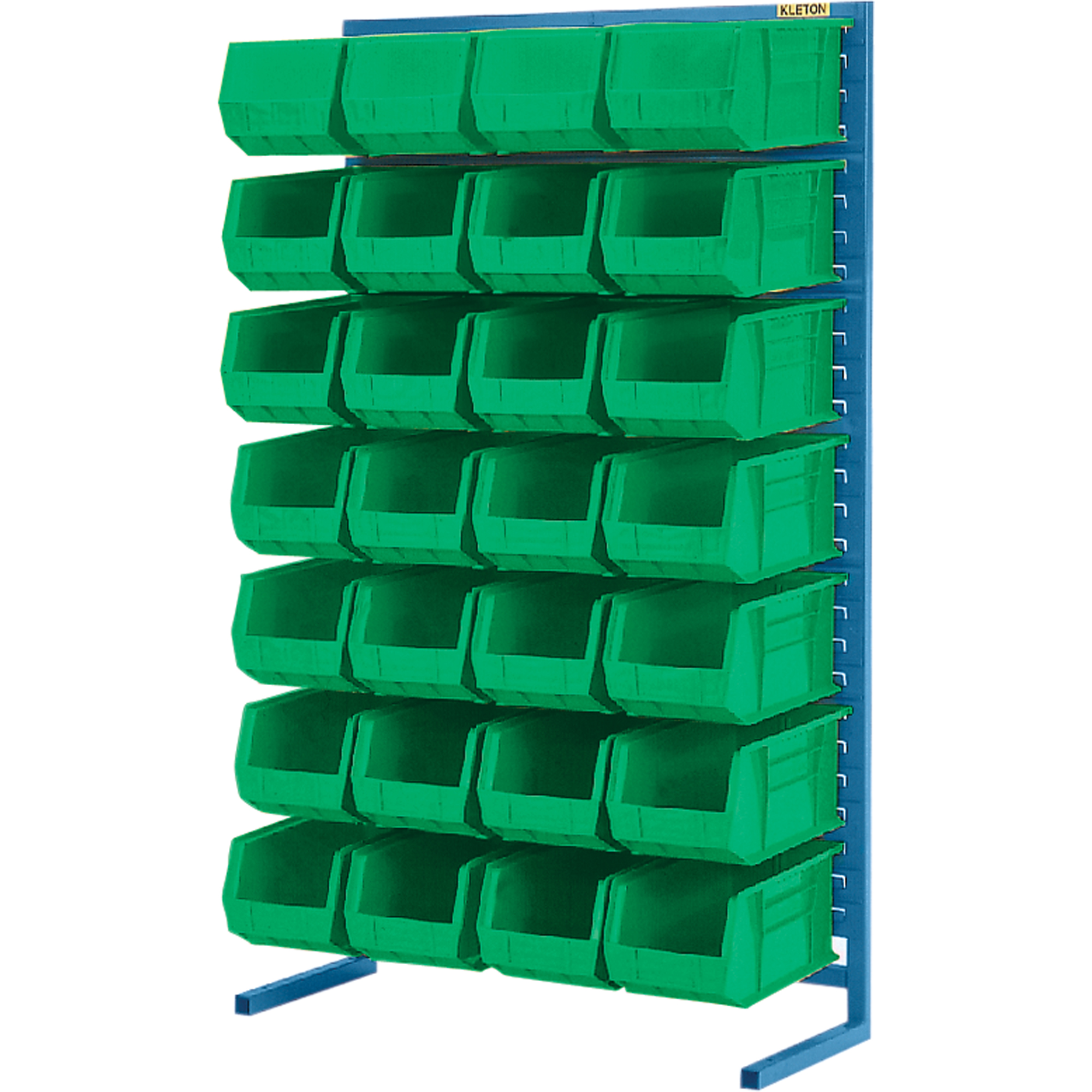 Support stationnaire pour bacs à un côté, 36" la x 12" p x 61" h, 28 bacs