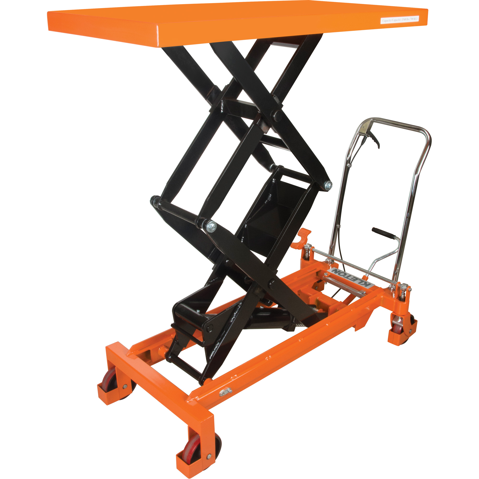 Table élévatrice à ciseaux hydraulique, 48" lo x 24" la, Acier, Capacité 1540 lb – Image 3