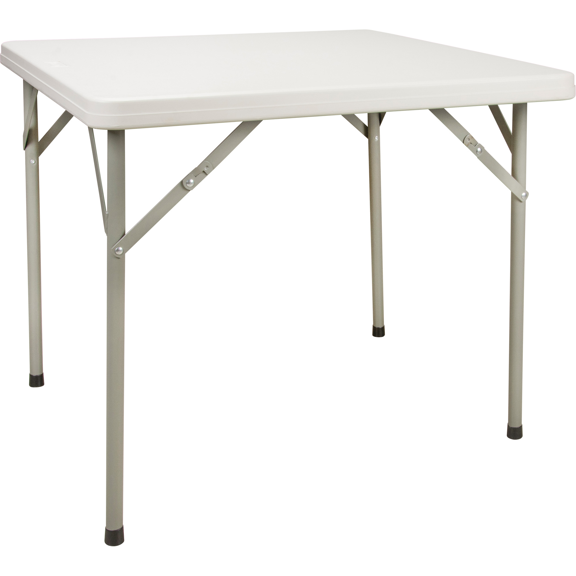 Table pliante, Carrée, 34" l x 34" la, Polyéthylène, Blanc