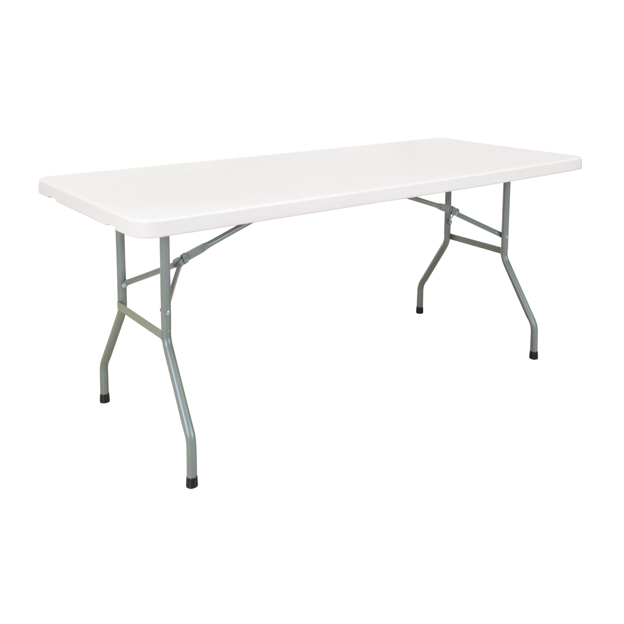 Table pliante, Rectangulaire, 72" l x 30" la, Polyéthylène, Blanc