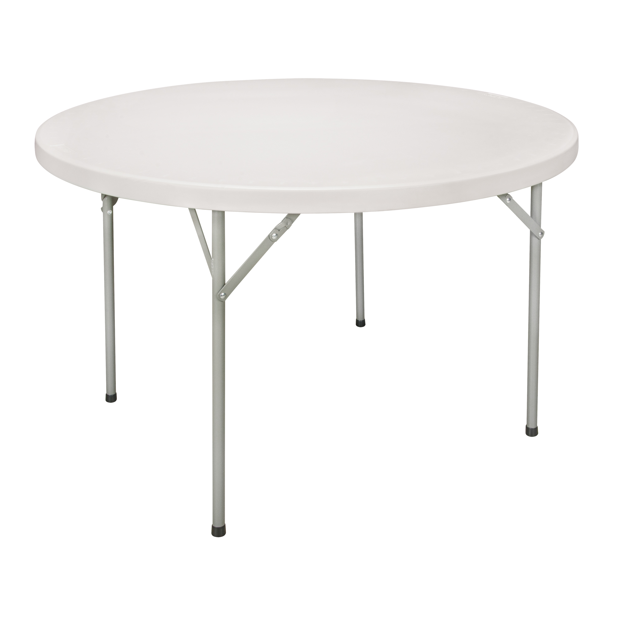 Table pliante, Ronde, 60" l x 60" la, Polyéthylène, Blanc