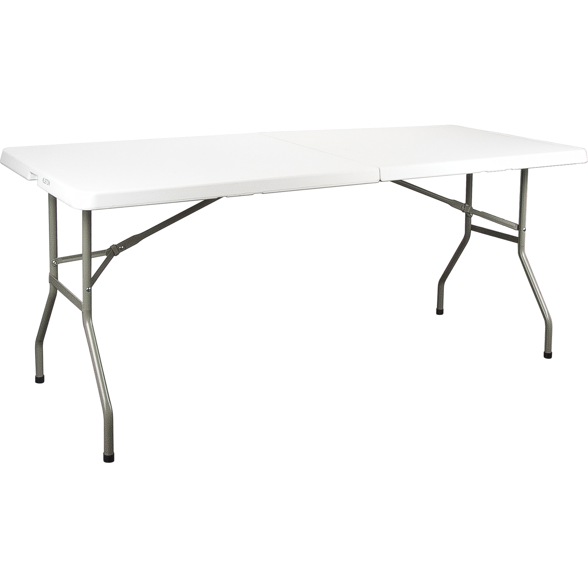 Table se pliant en deux, Rectangulaire, 72" l x 30" la, Polyéthylène, Blanc