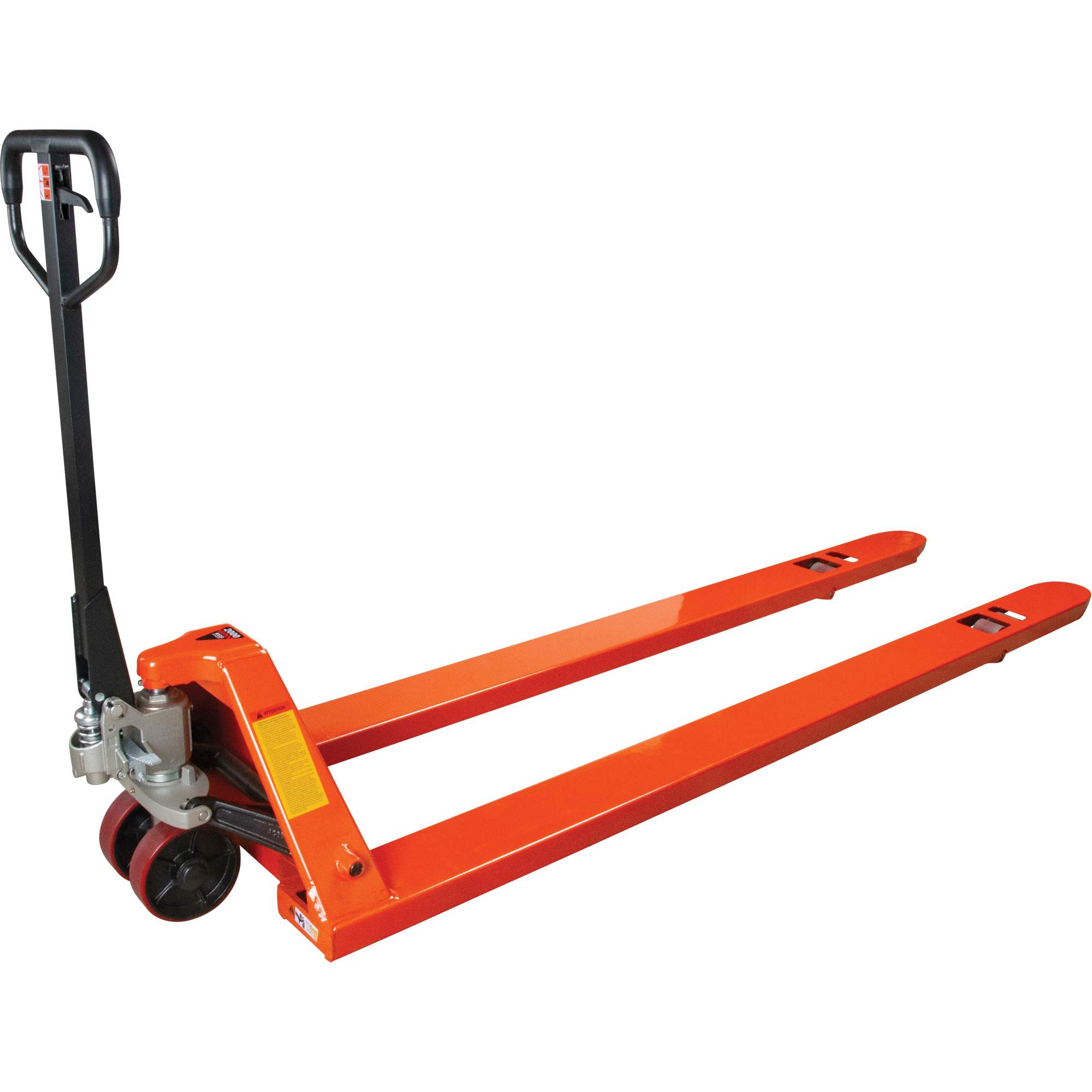 Transpalettes hydrauliques à fourche de 8', 96" lo x 27" la, capacité 4400 lb