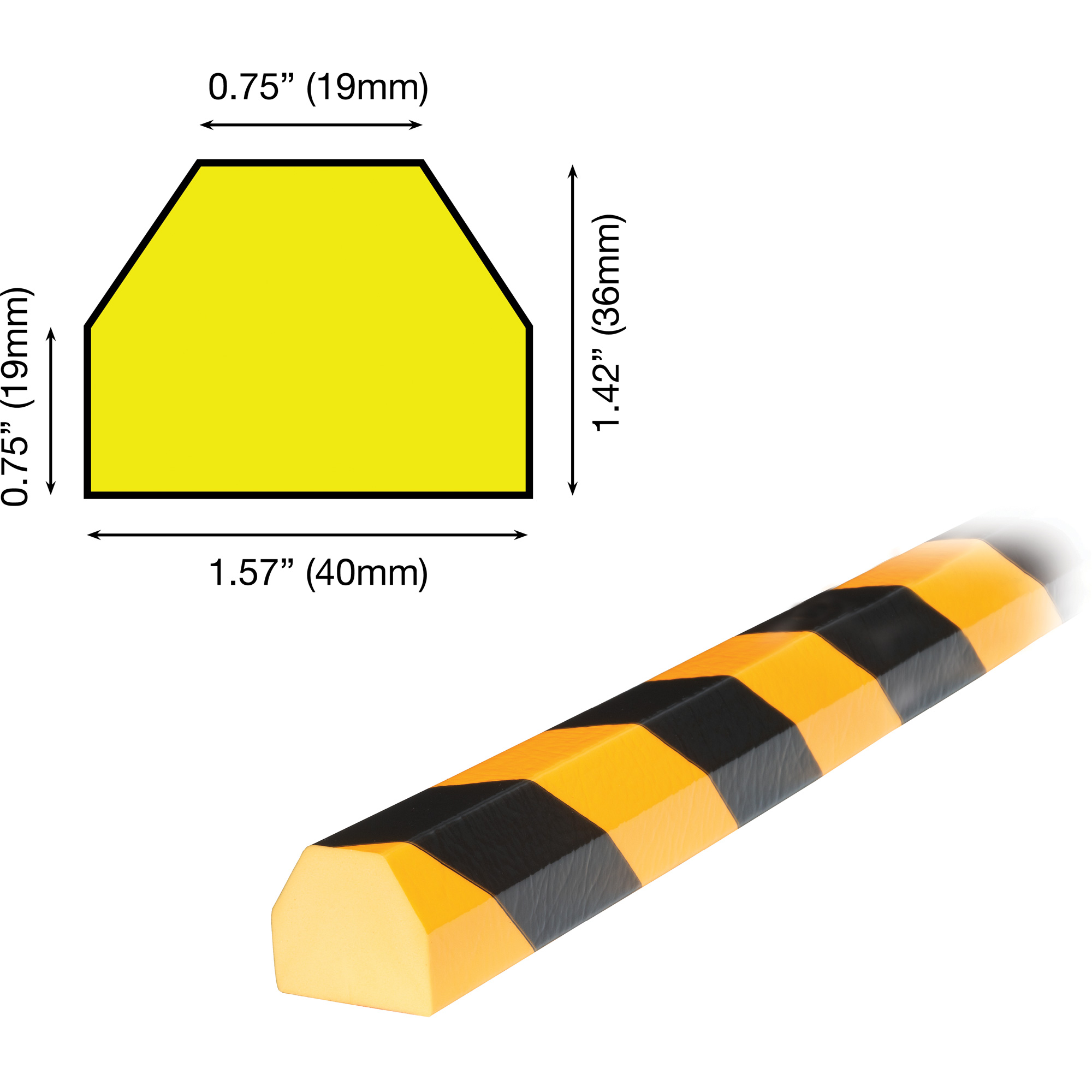 Butoir de protection de surface modèle CC 5M, Longueur 2' – Image 2