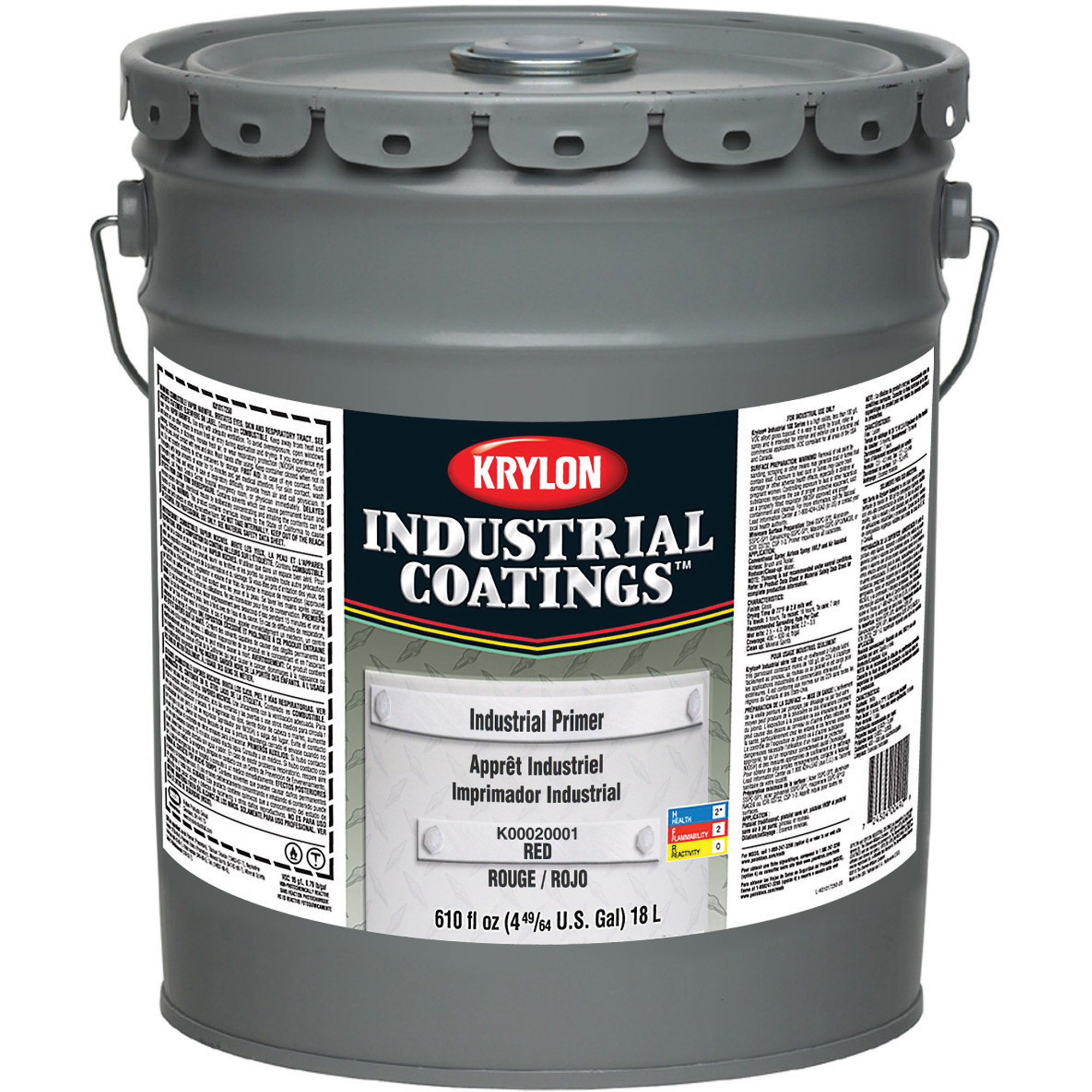 Apprêt industriel, 18,9 L, Seau, Rouge oxyde